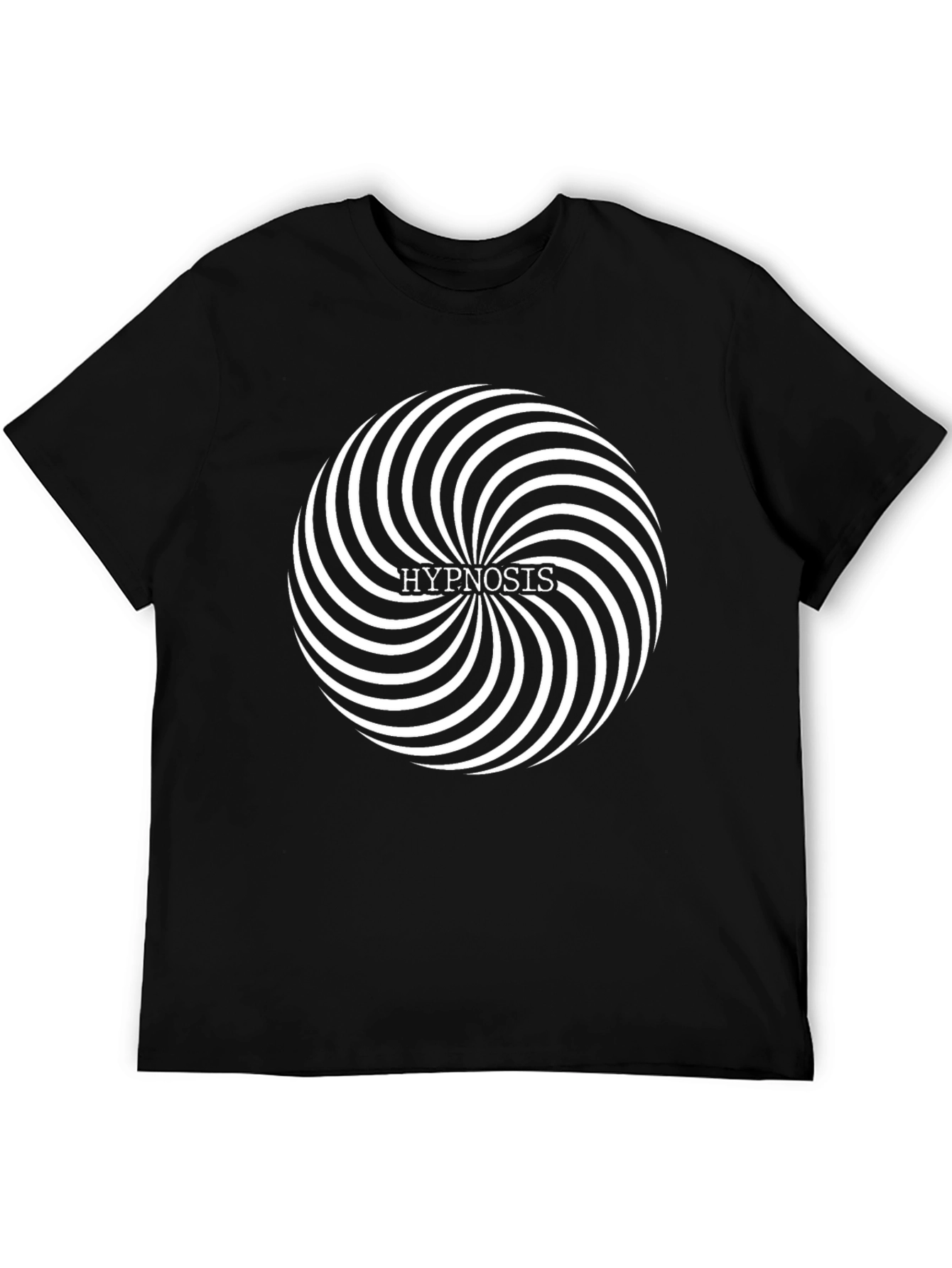 Hypnosis Spiral Graphic Tee - Black Cotton T-Shirt