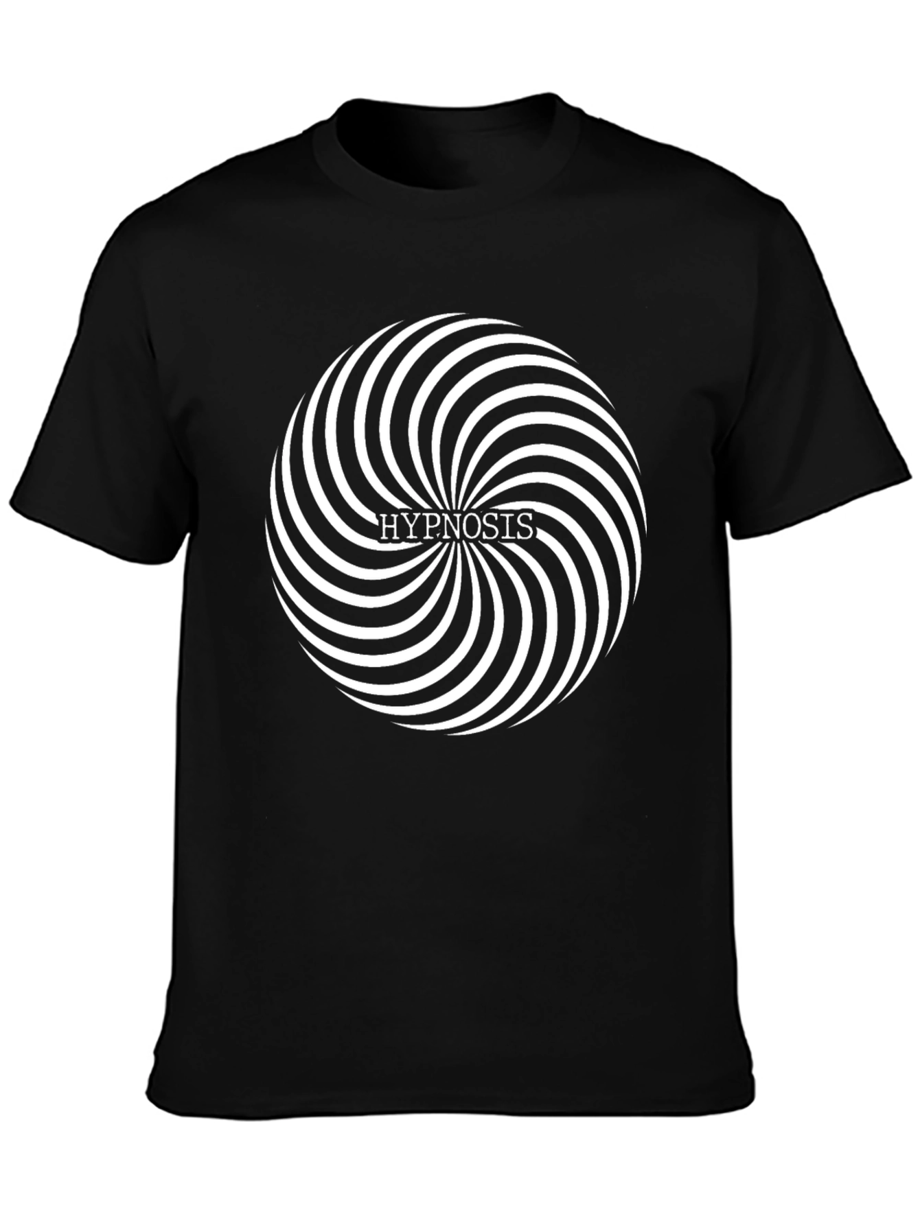 Hypnosis Spiral Graphic Tee - Black Cotton T-Shirt