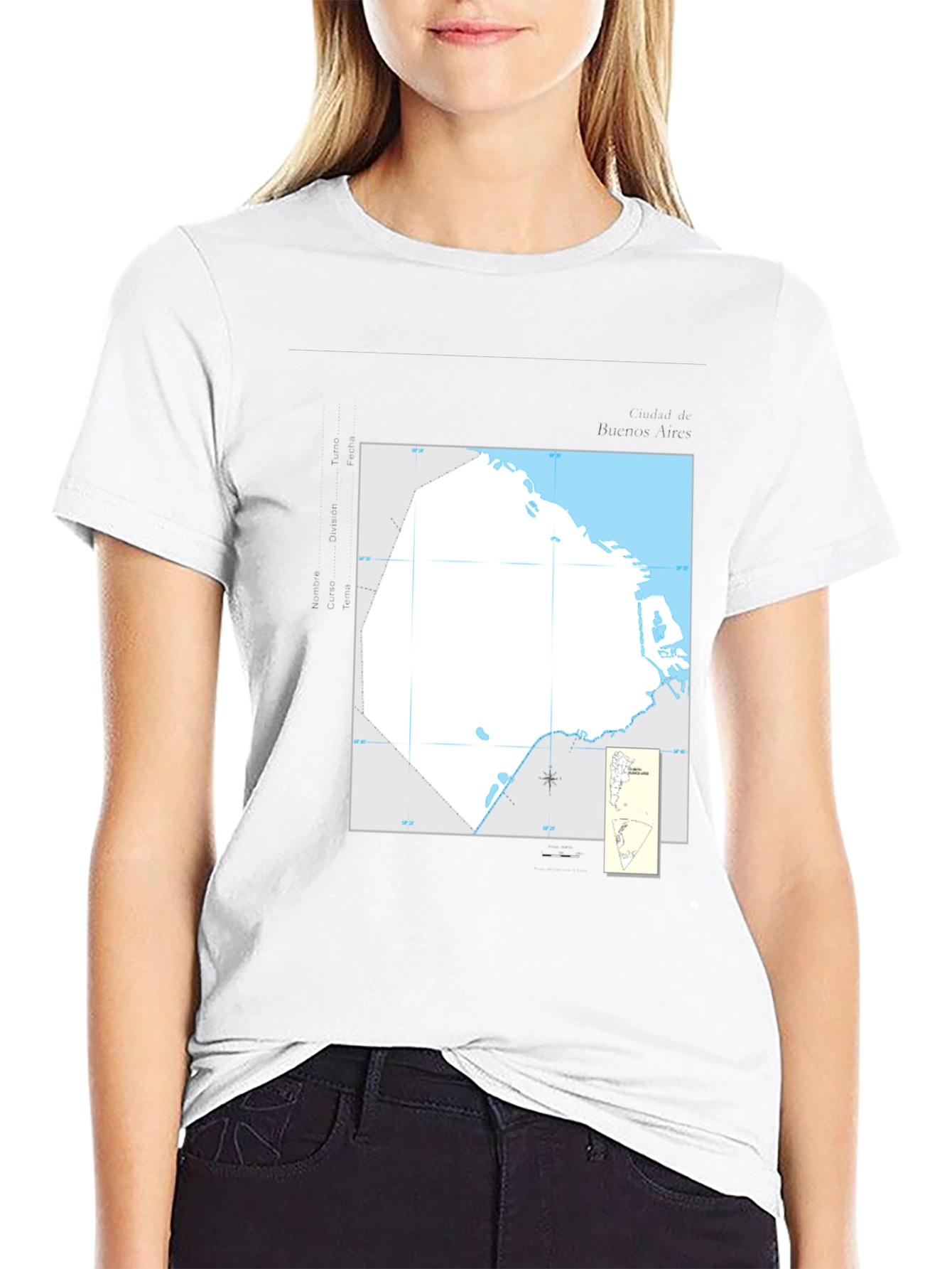 Nautical Chart Tee - Black Cotton Graphic T-Shirt