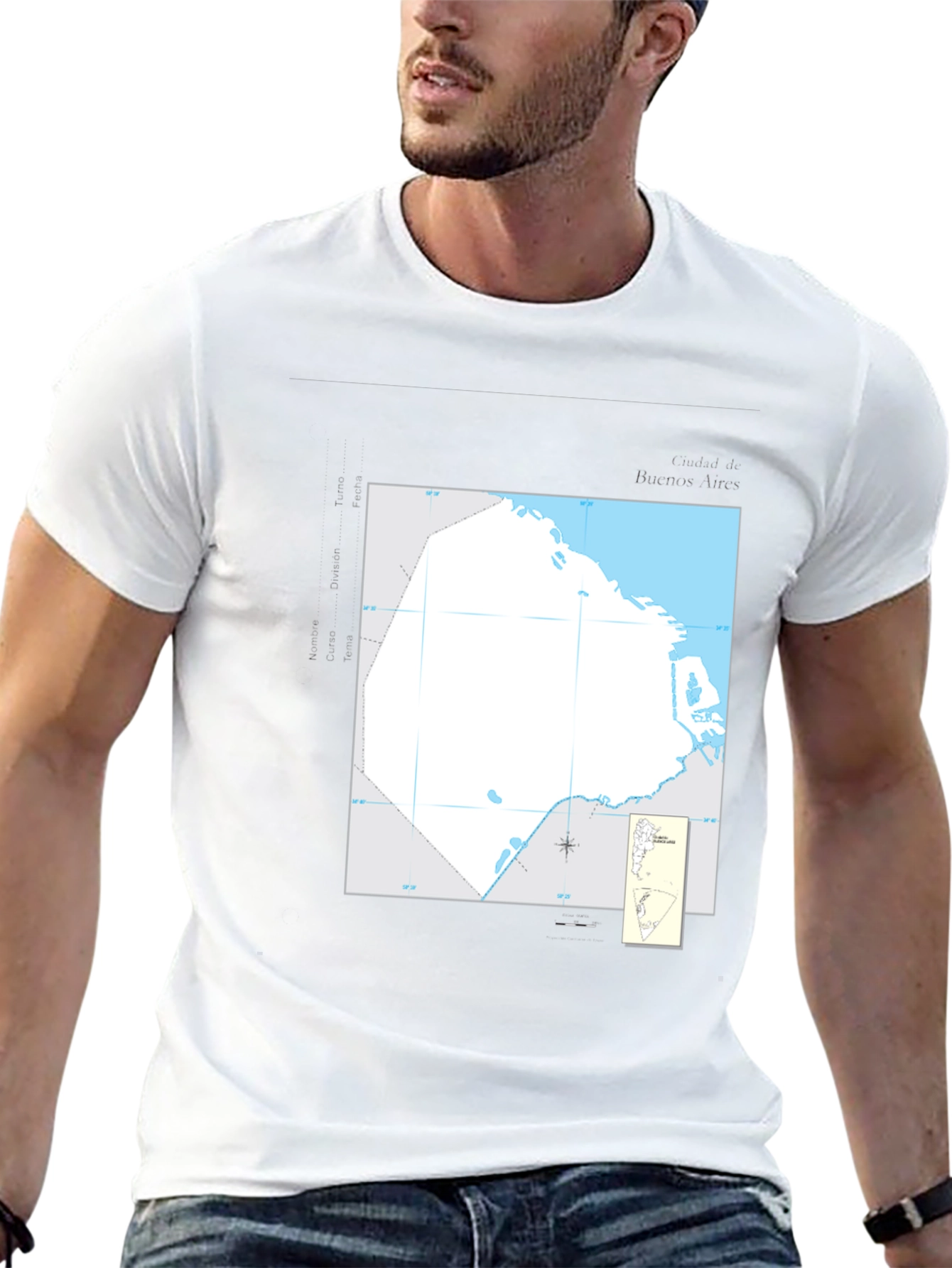 Nautical Chart Tee - Black Cotton Graphic T-Shirt