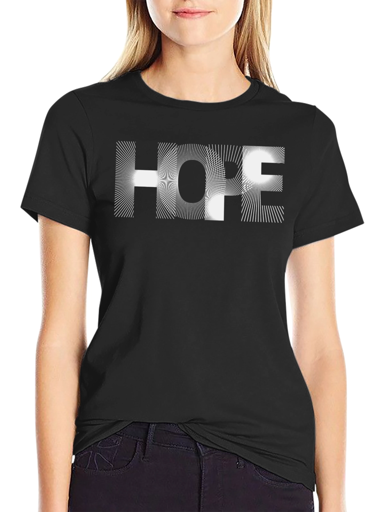 Abstract Hope Graphic Black T-Shirt