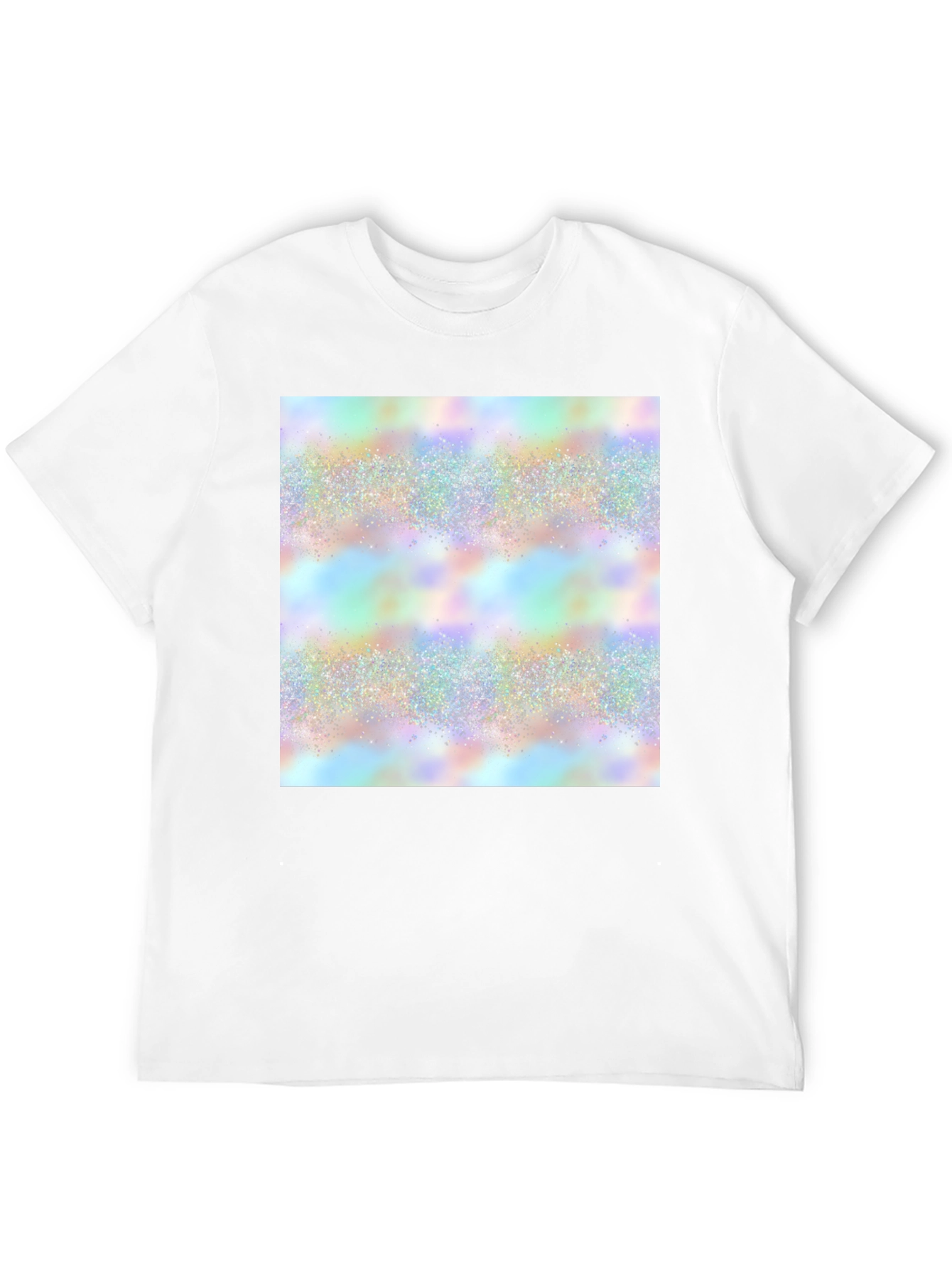 Mens Black T-Shirt with Holographic Pattern