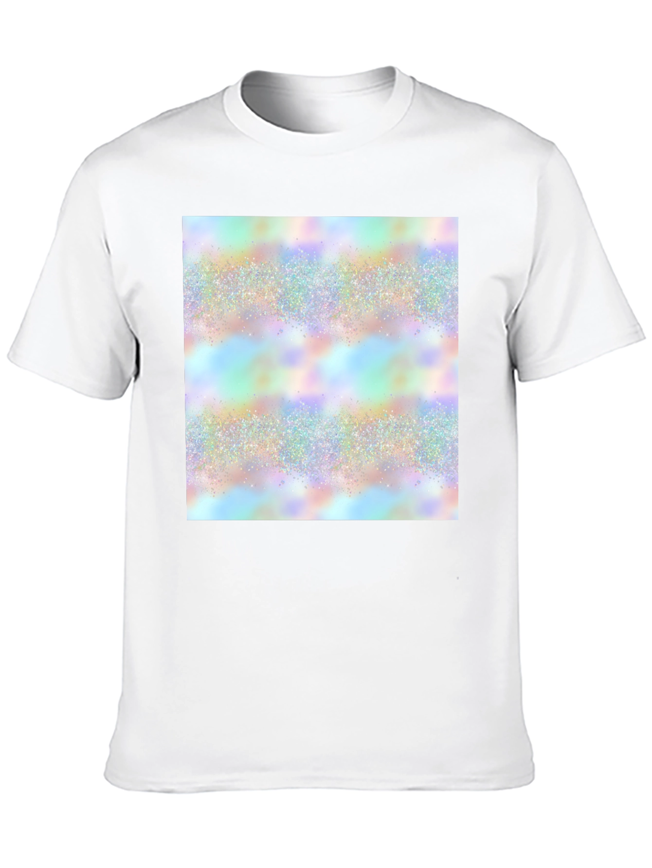 Mens Black T-Shirt with Holographic Pattern