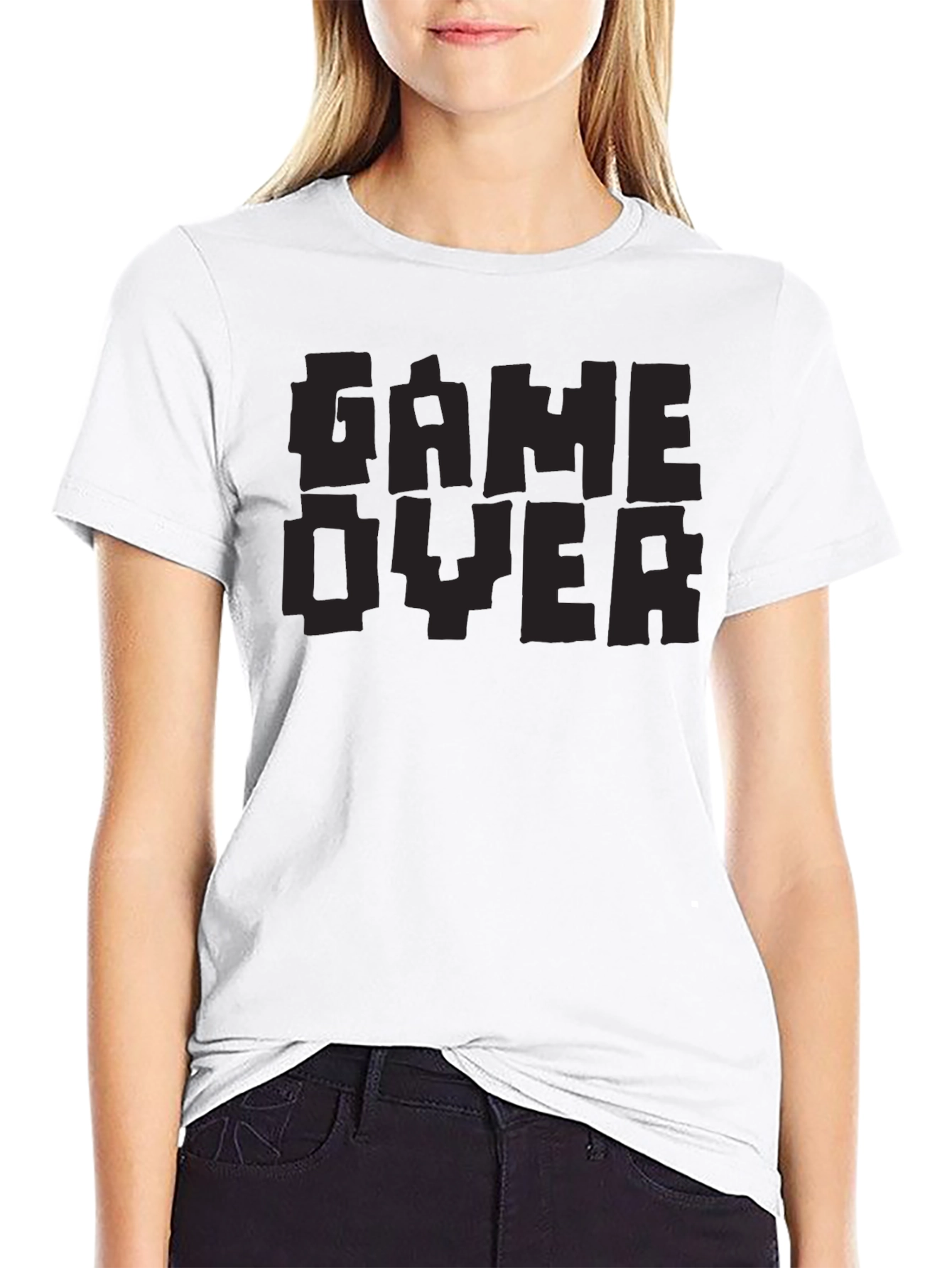 Game Over Pixel Art T-Shirt - Black