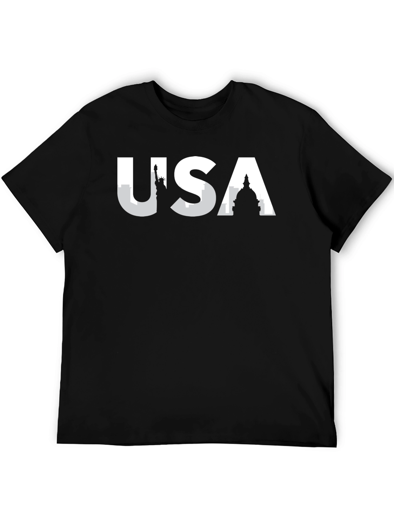 USA Skyline Graphic T-Shirt - Black