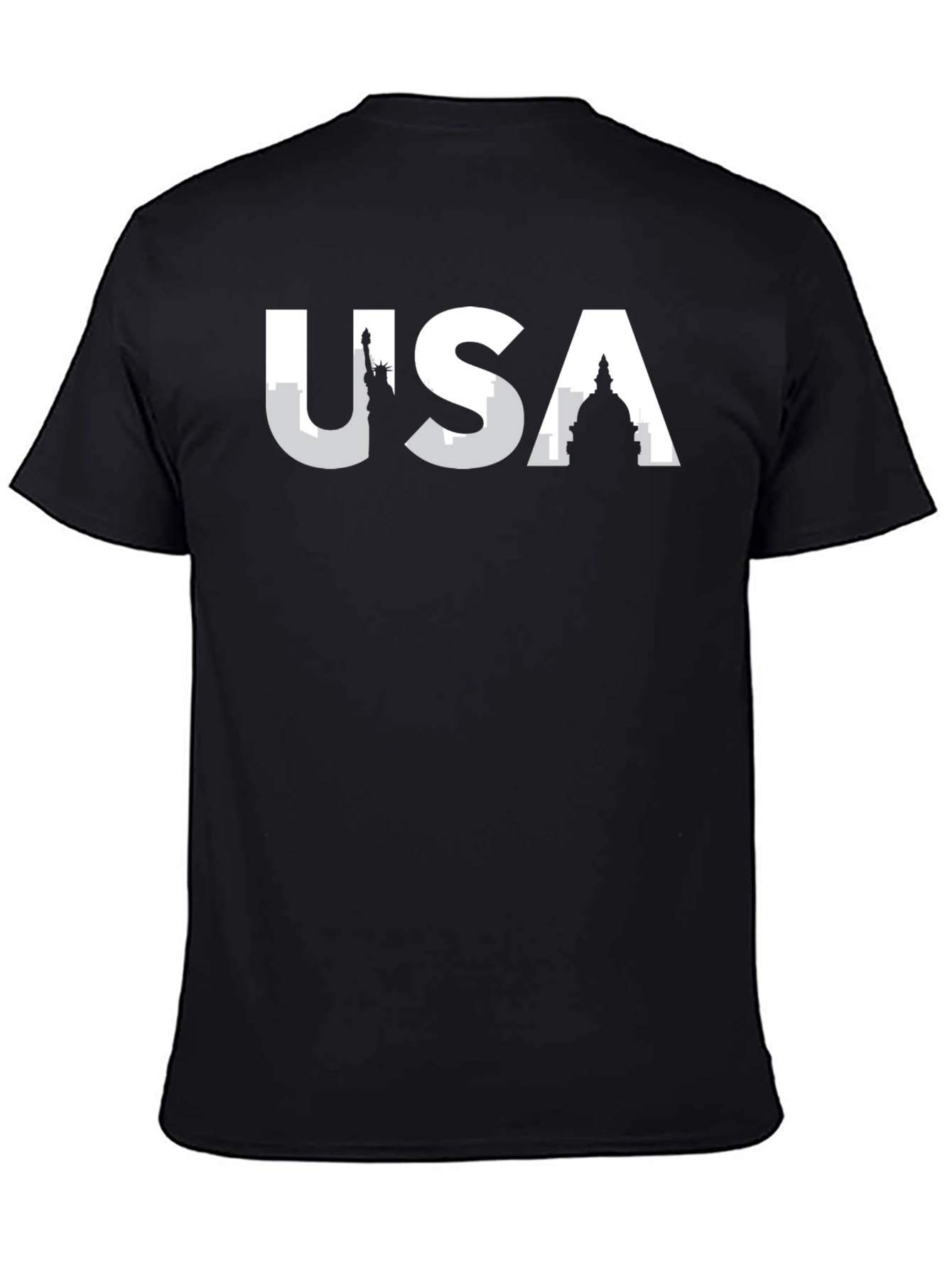 USA Skyline Graphic T-Shirt - Black