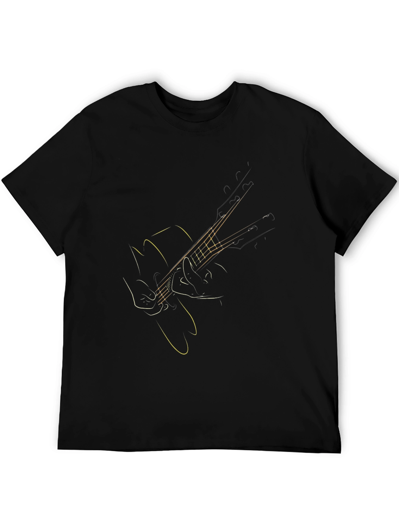 Guitar Outline Graphic Tee - Stylish Musician T-Shirt