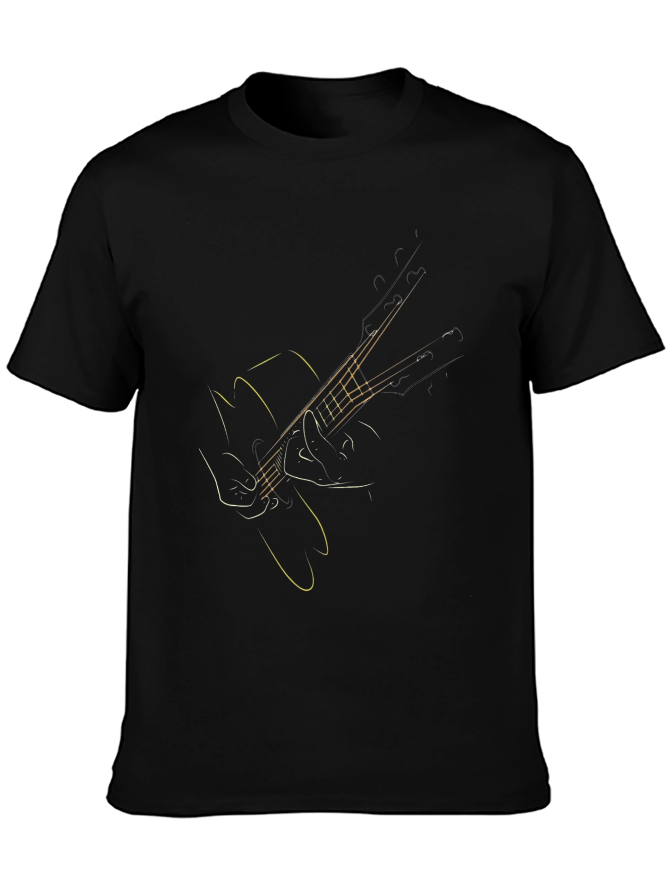 Guitar Outline Graphic Tee - Stylish Musician T-Shirt