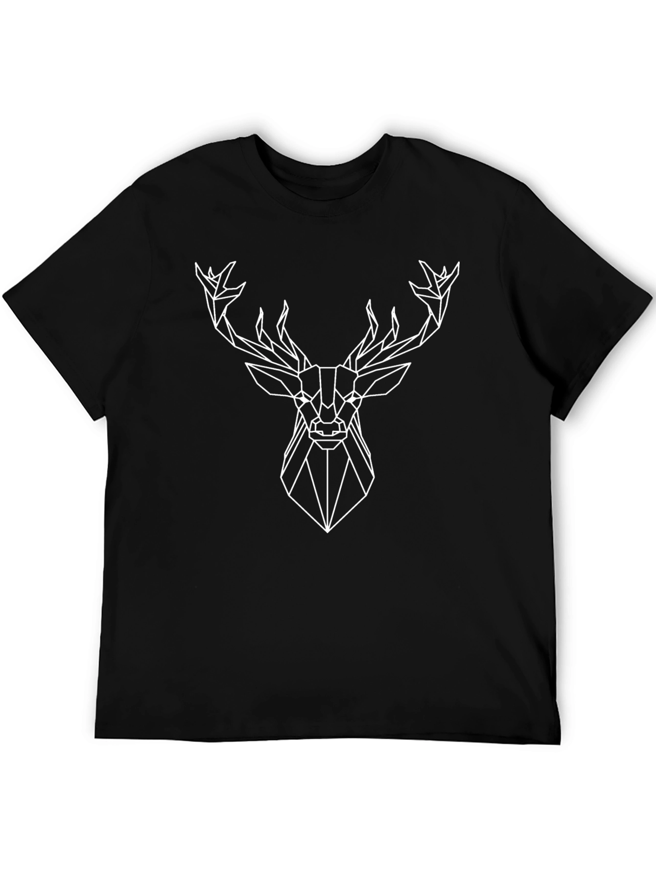 Geometric Deer Graphic Tee - Modern Style