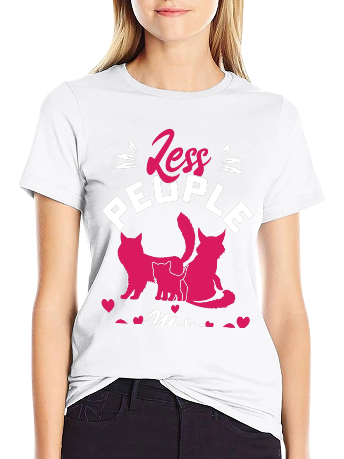 Less People More Cats Graphic Tee