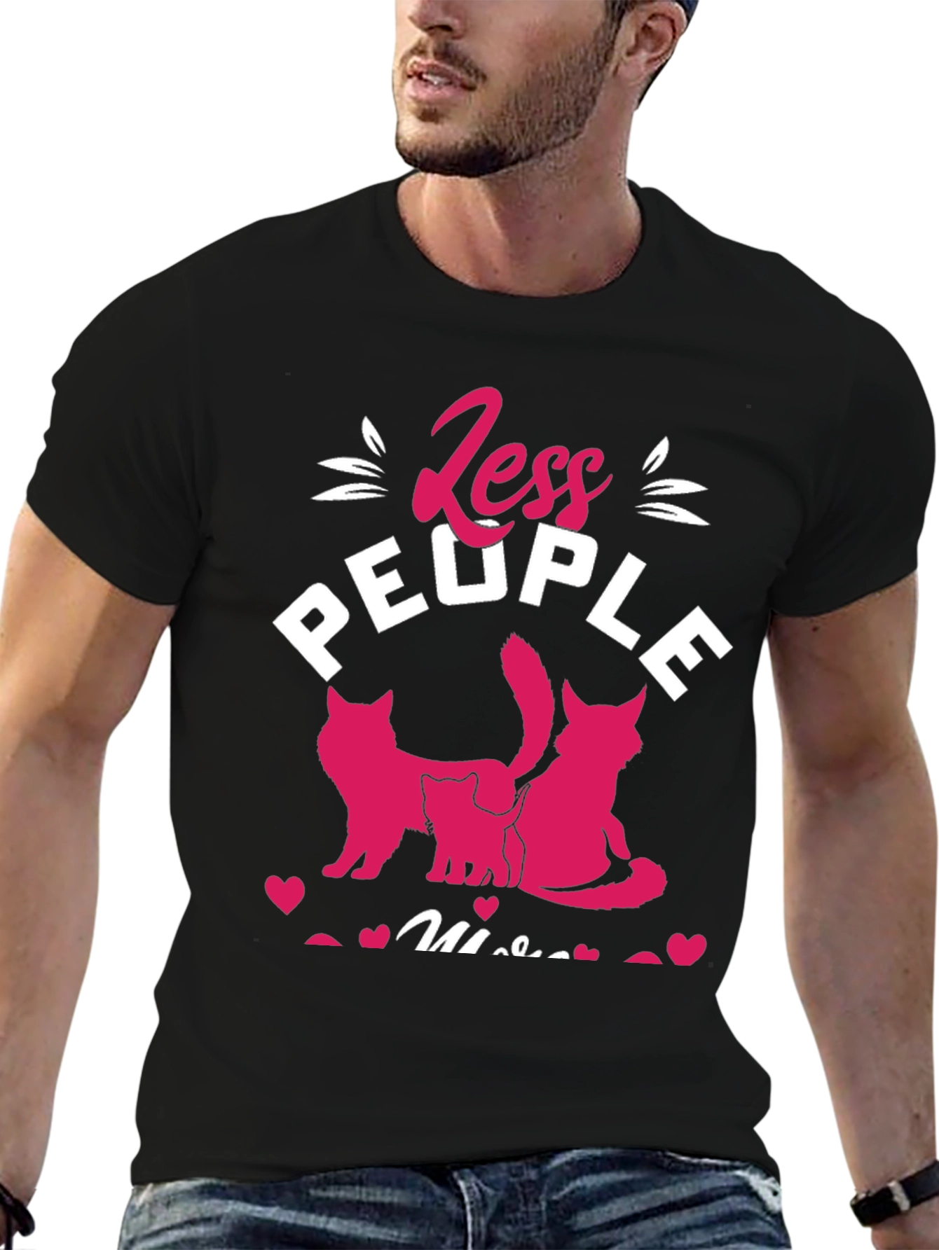 Less People More Cats Graphic Tee