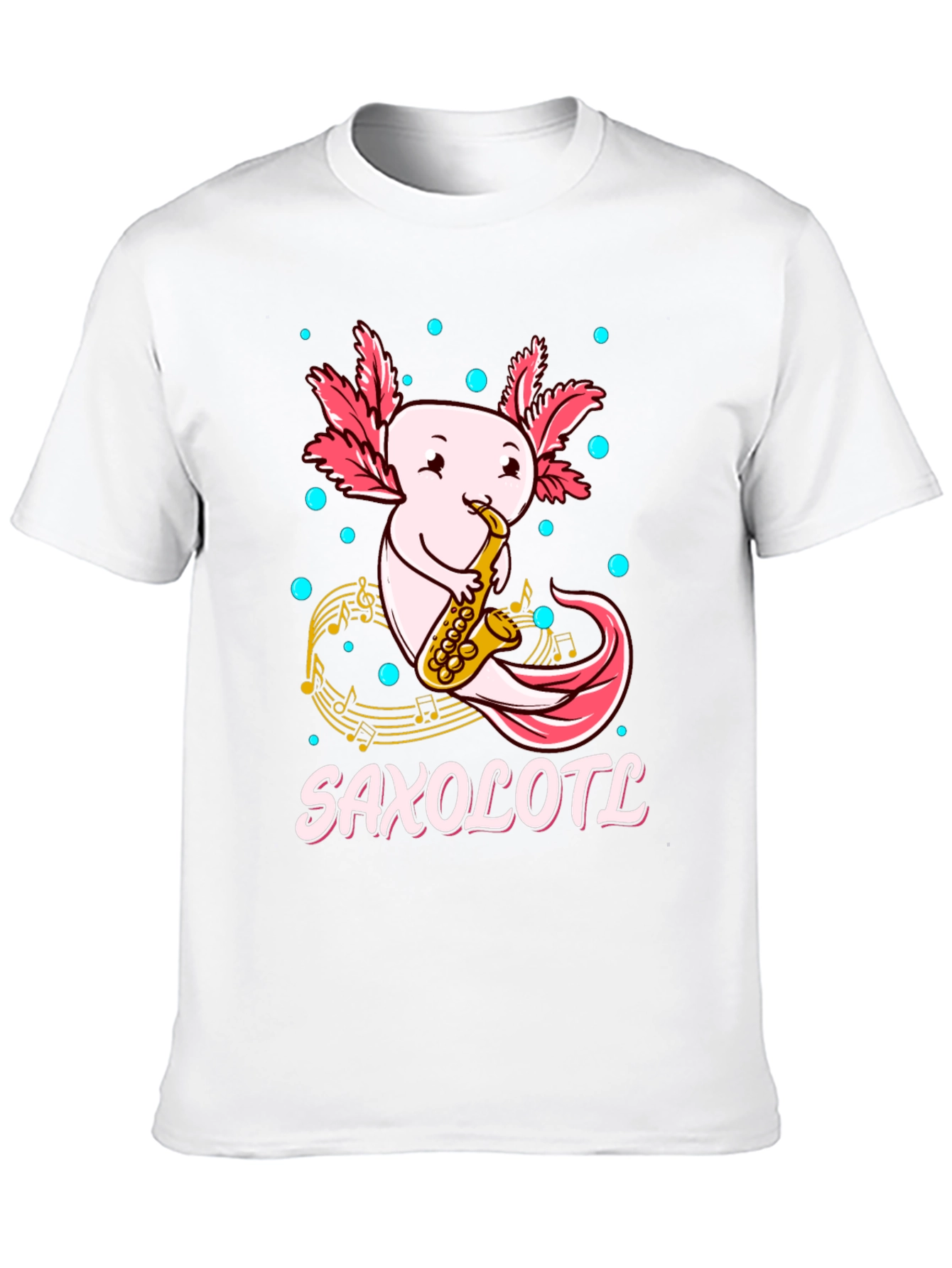 Saxolotl T-Shirt - Cute Axolotl Saxophone Player Tee