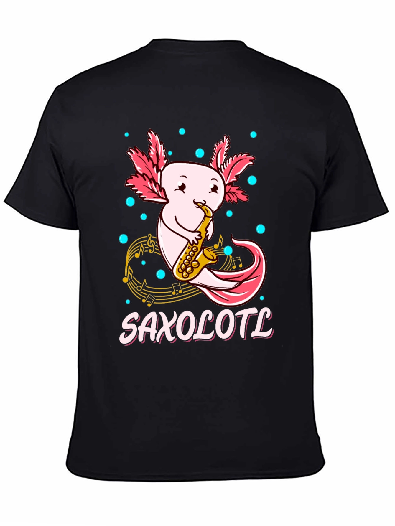 Saxolotl T-Shirt - Cute Axolotl Saxophone Player Tee
