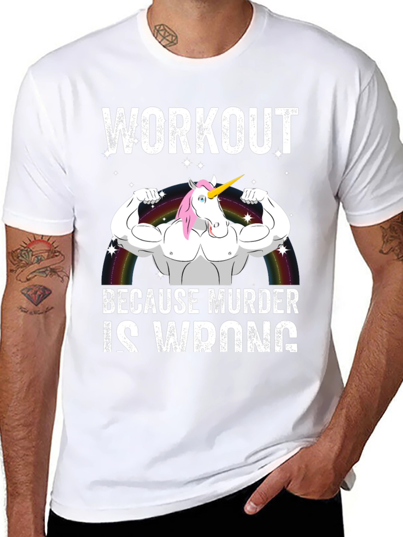 Workout Because Murder Is Wrong T-Shirt