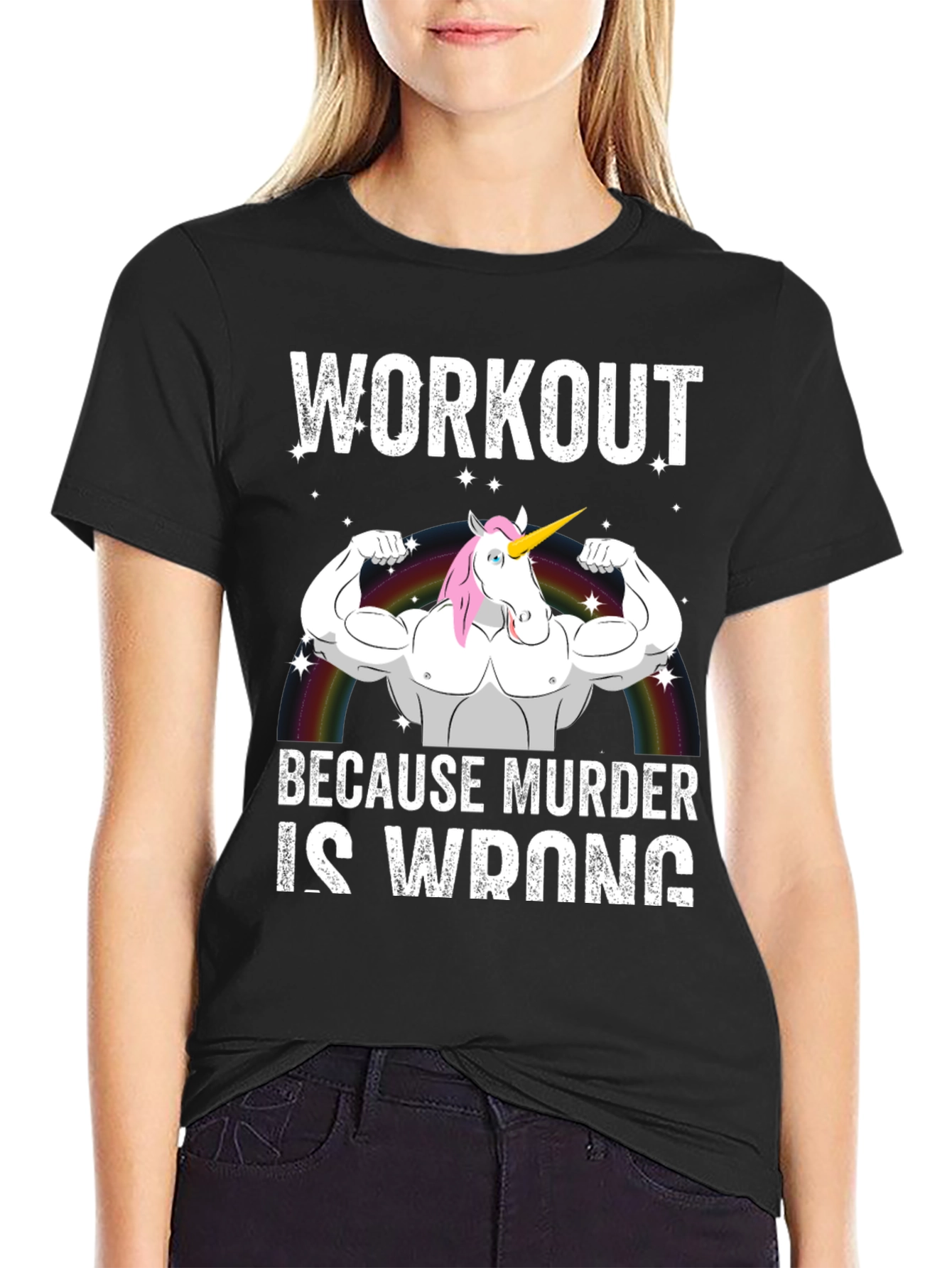 Workout Because Murder Is Wrong T-Shirt