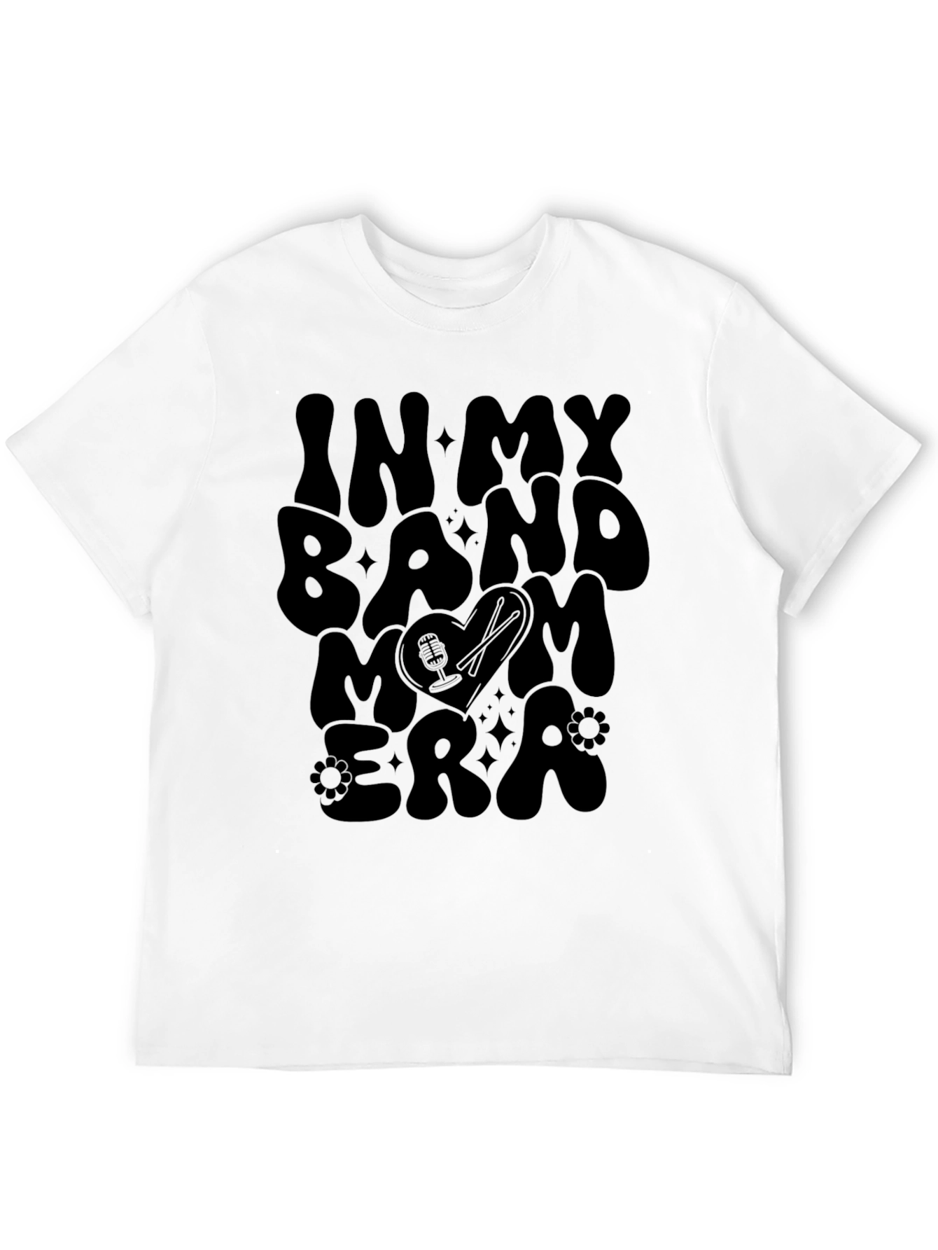 In My Band Mom Era Black Graphic Tee