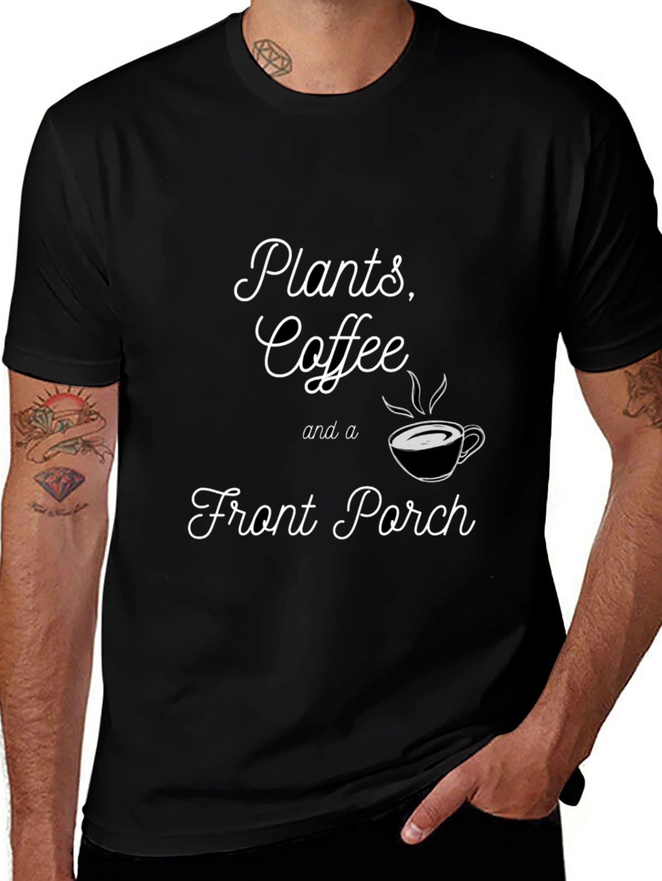 Plants Coffee Front Porch Graphic T-Shirt
