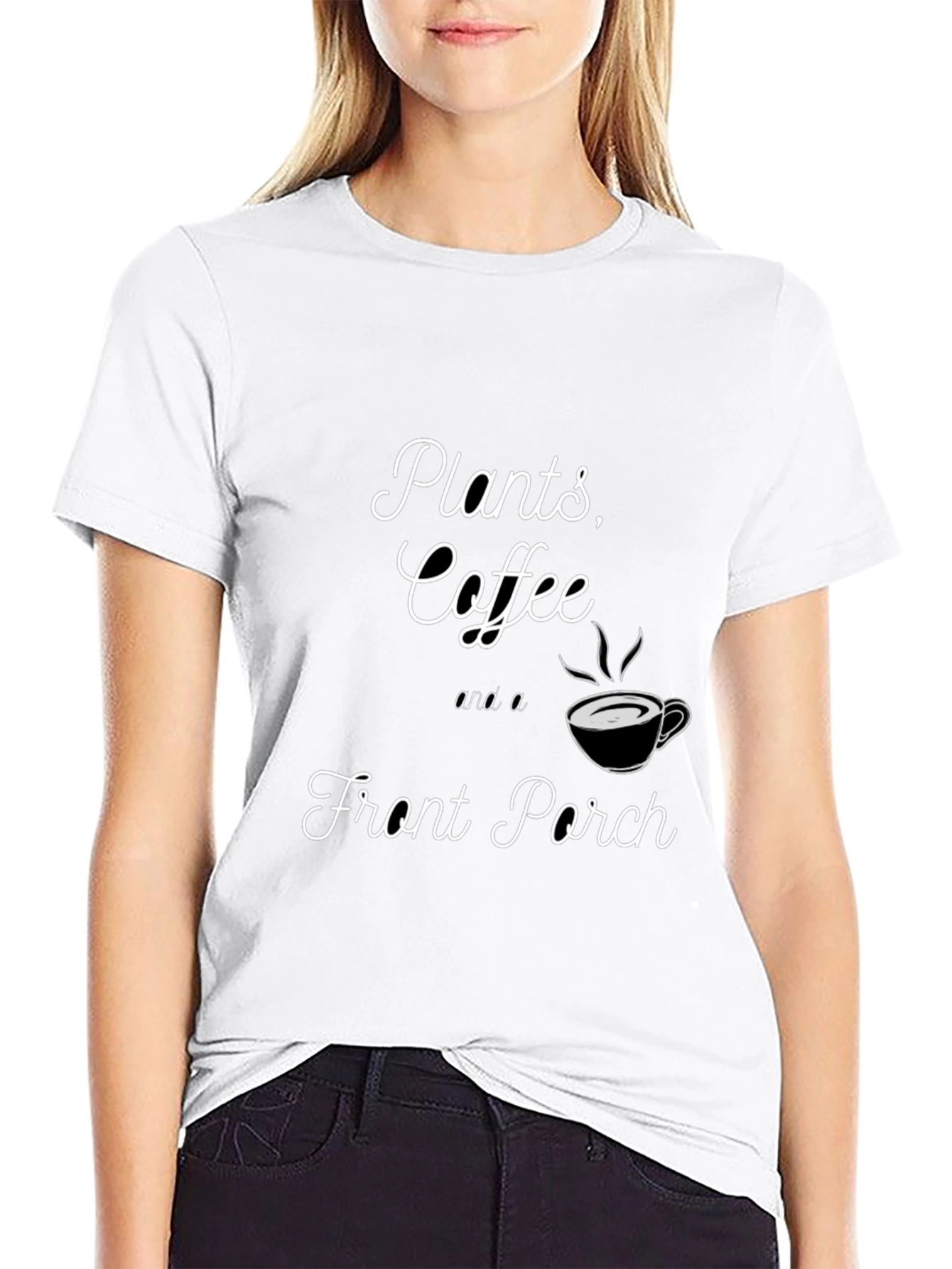 Plants Coffee Front Porch Graphic T-Shirt