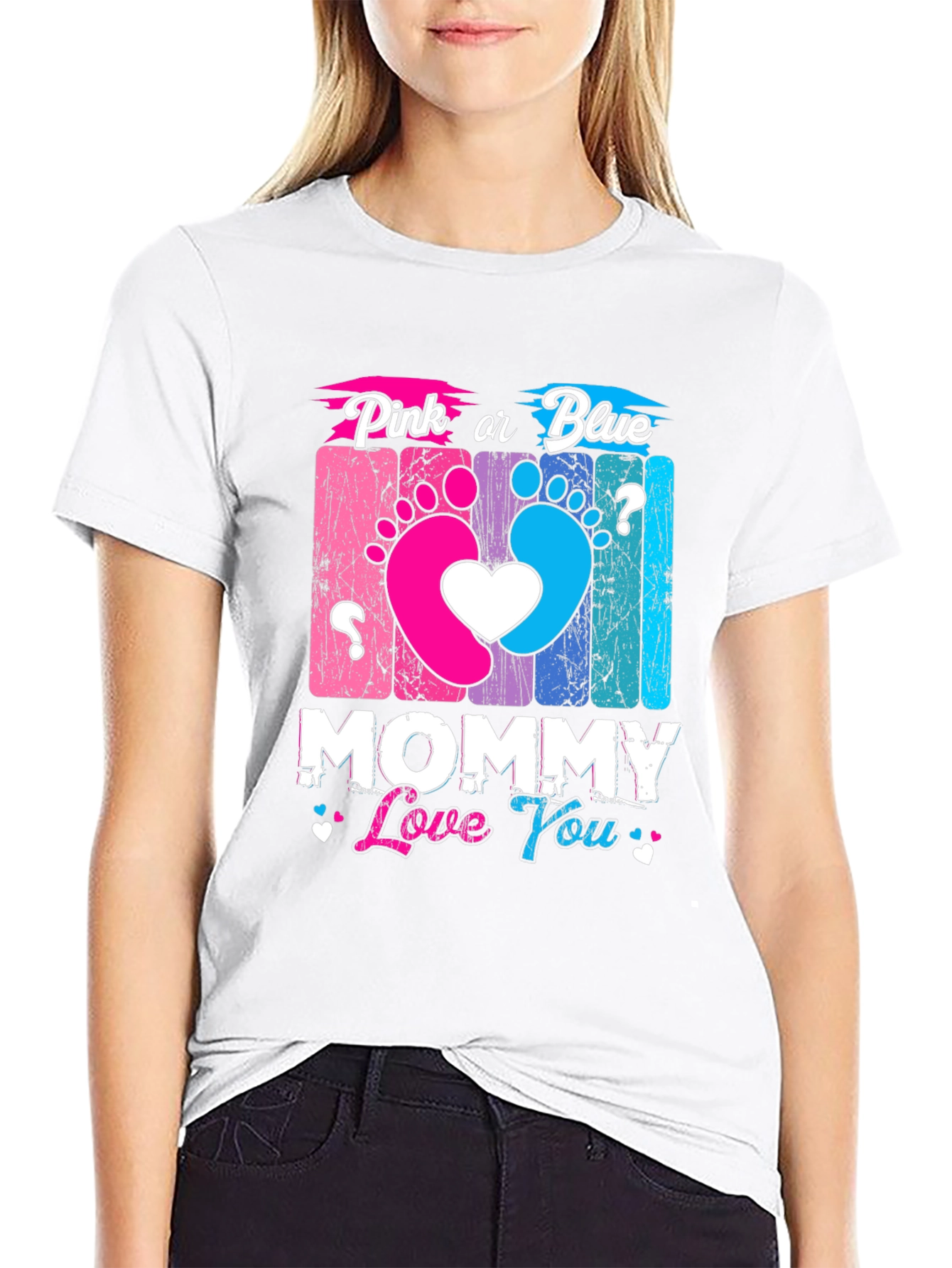 Pink or Blue Mommy T-Shirt - Gender Reveal