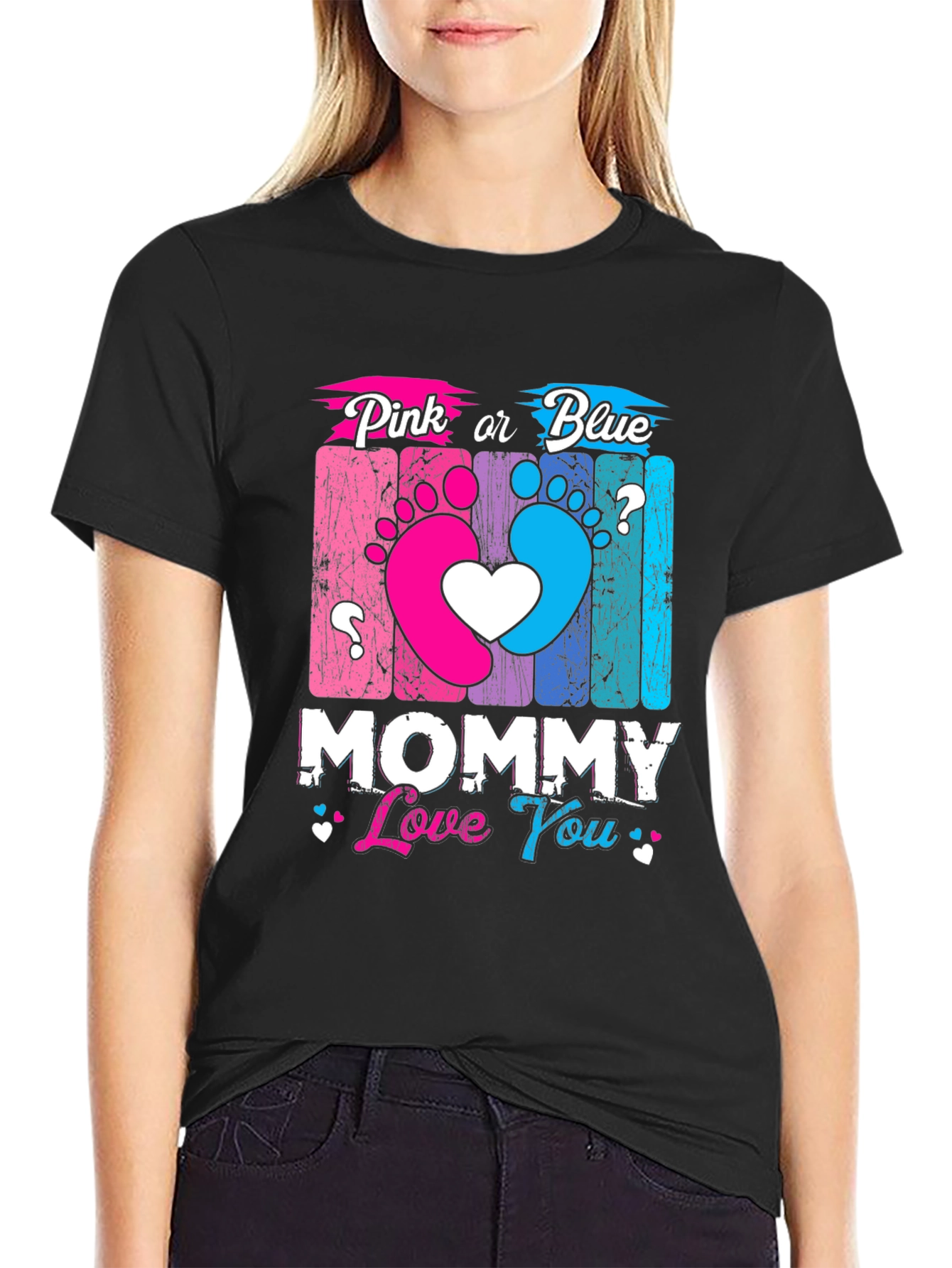 Pink or Blue Mommy T-Shirt - Gender Reveal