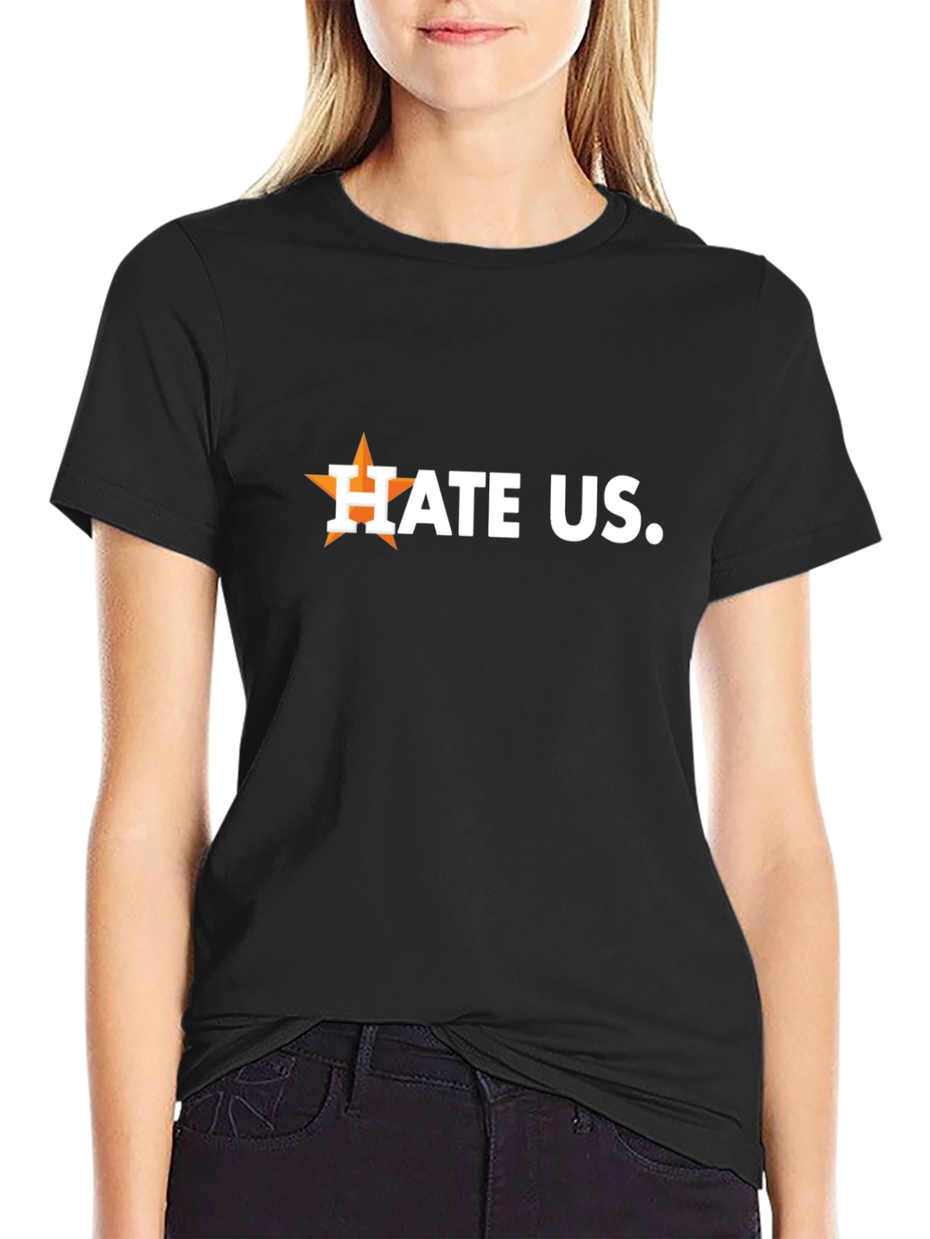 Hate Us Black Graphic T-Shirt