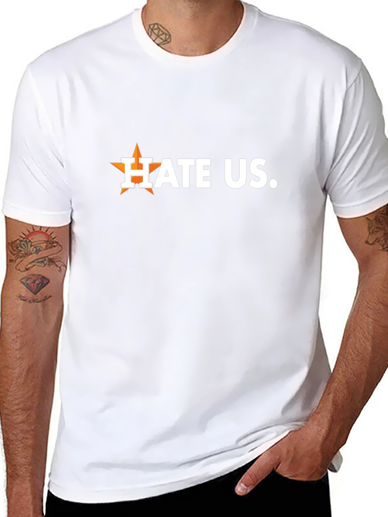 Hate Us Black Graphic T-Shirt