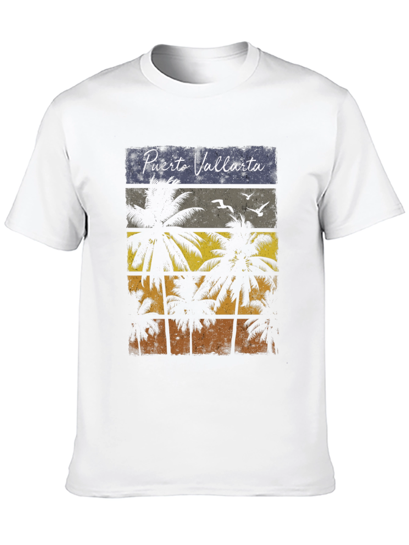 Puerto Vallarta Palm Tree Retro Graphic T-Shirt