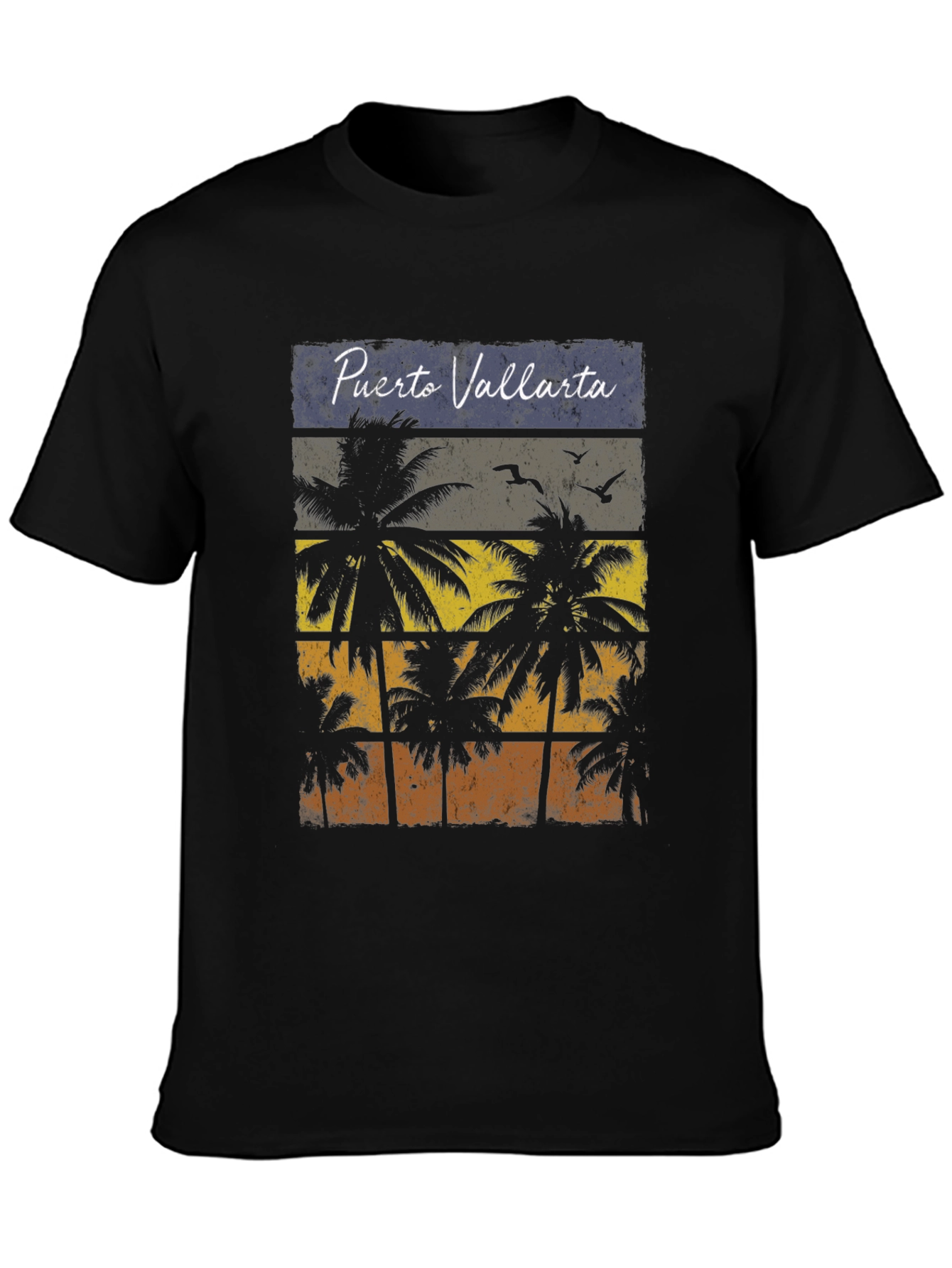 Puerto Vallarta Palm Tree Retro Graphic T-Shirt