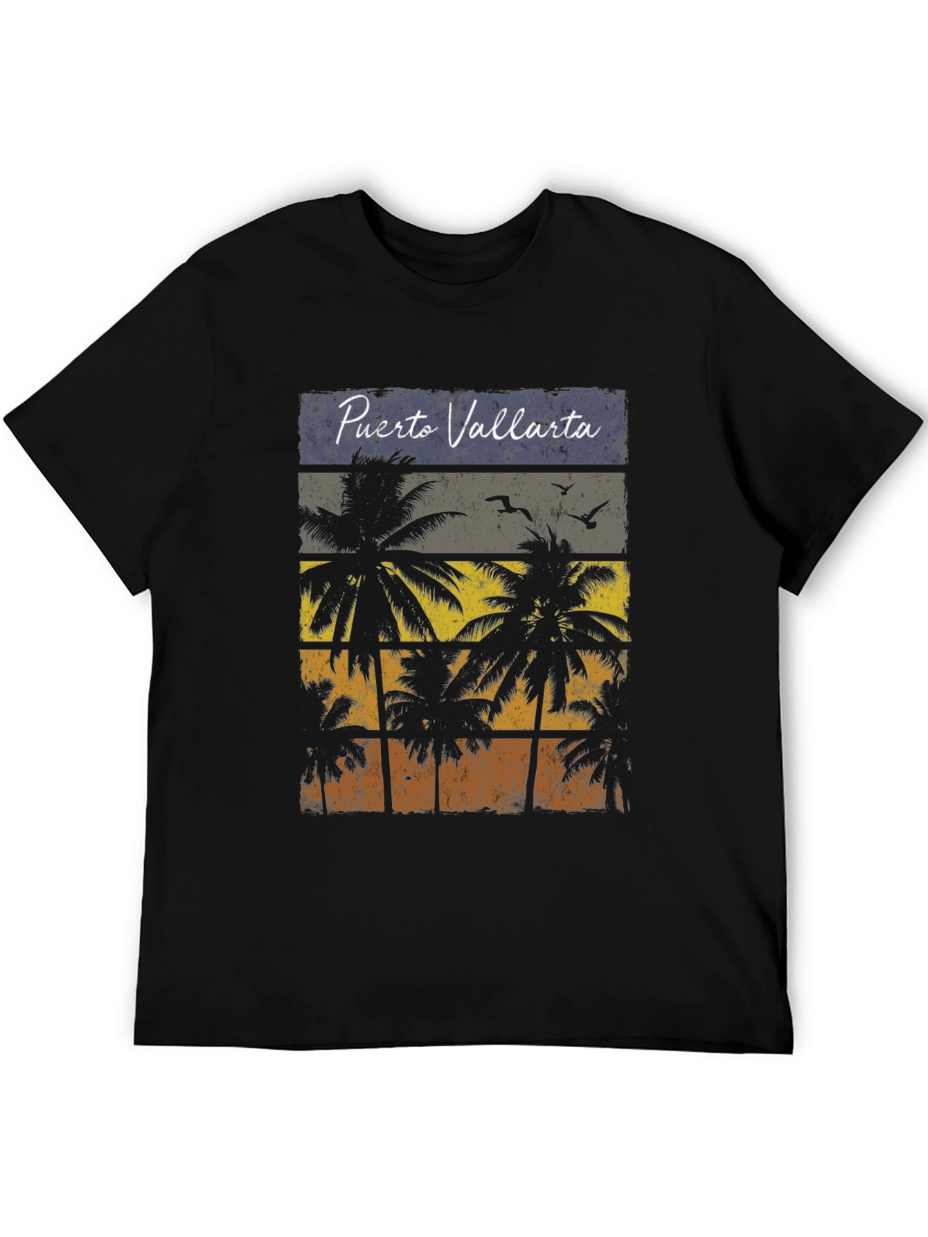 Puerto Vallarta Palm Tree Retro Graphic T-Shirt