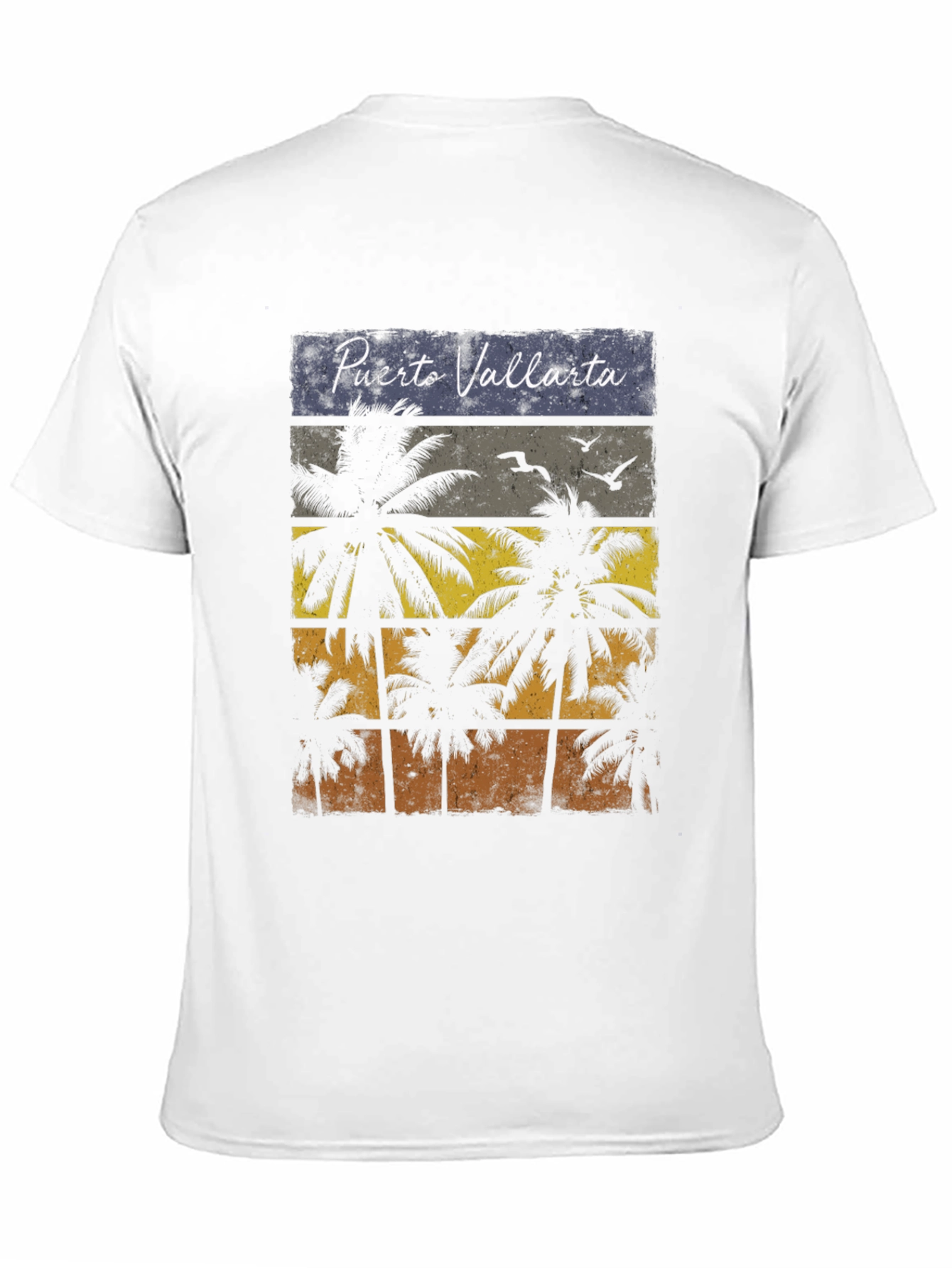 Puerto Vallarta Palm Tree Retro Graphic T-Shirt