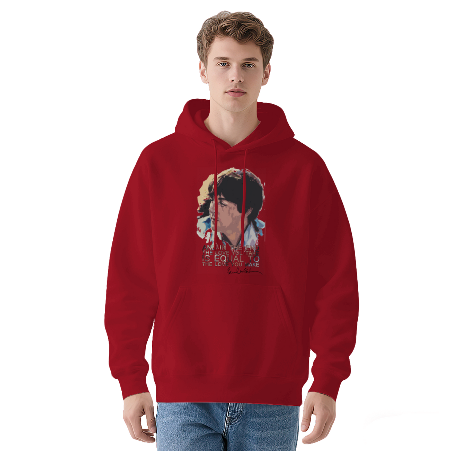 The Beatles Classic Lyric Portrait Black Hoodie, Soft Nostalgic Music Fan Pullover