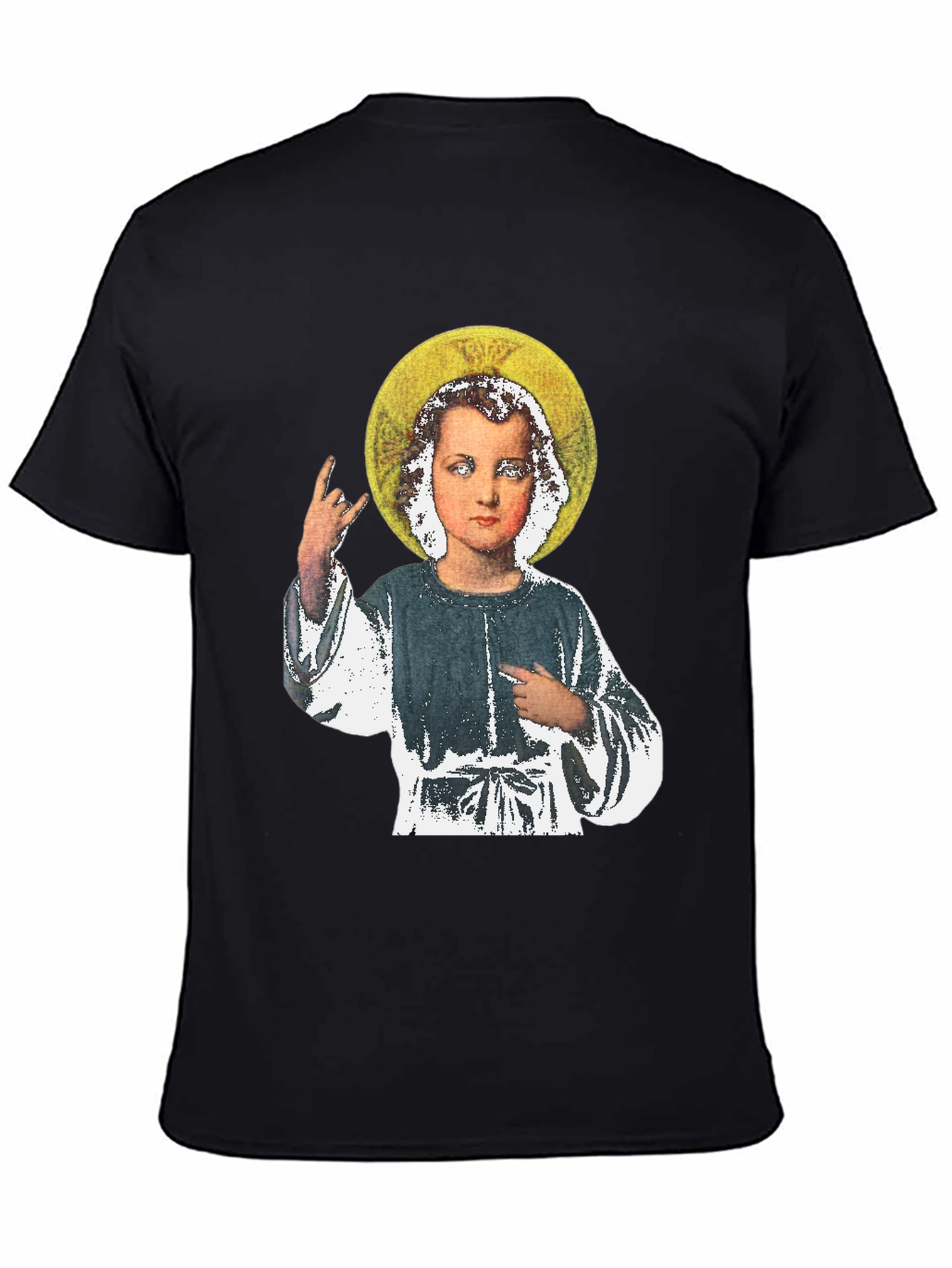 Rock On Baby Jesus T-Shirt - Black Cotton Tee