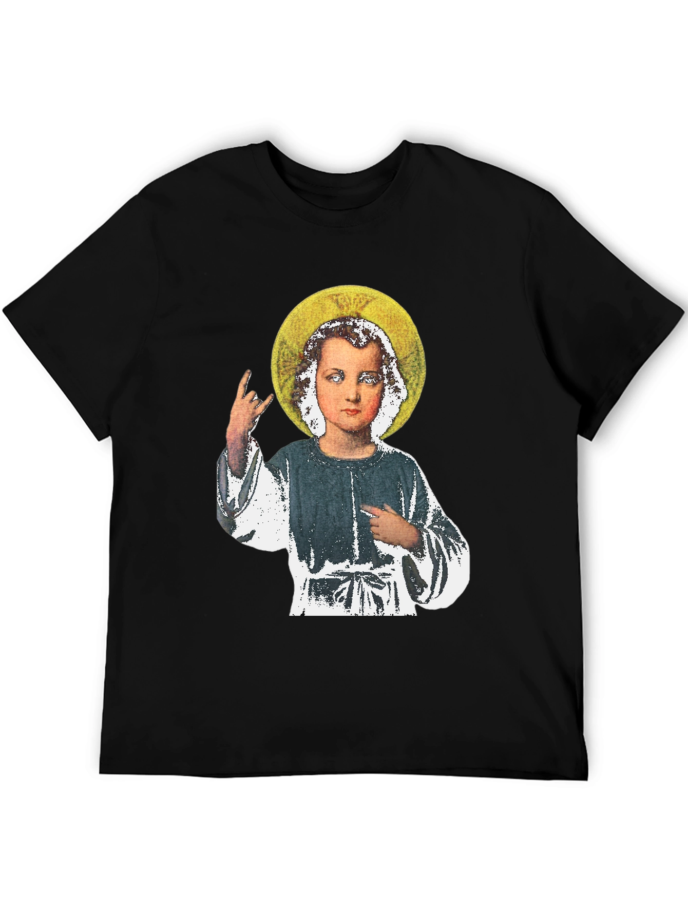 Rock On Baby Jesus T-Shirt - Black Cotton Tee