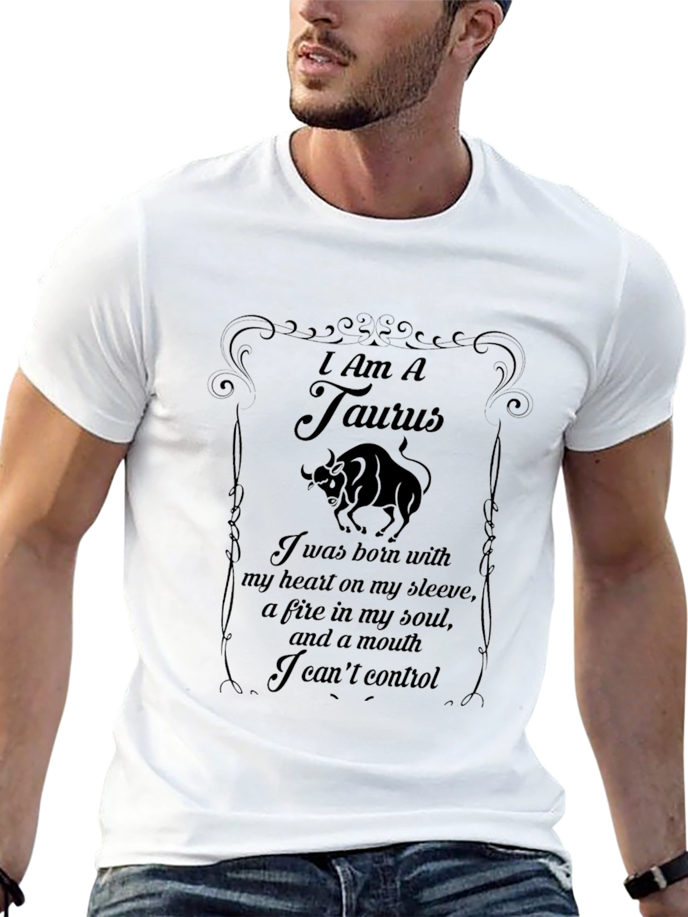 Taurus Zodiac Graphic T-Shirt - Black