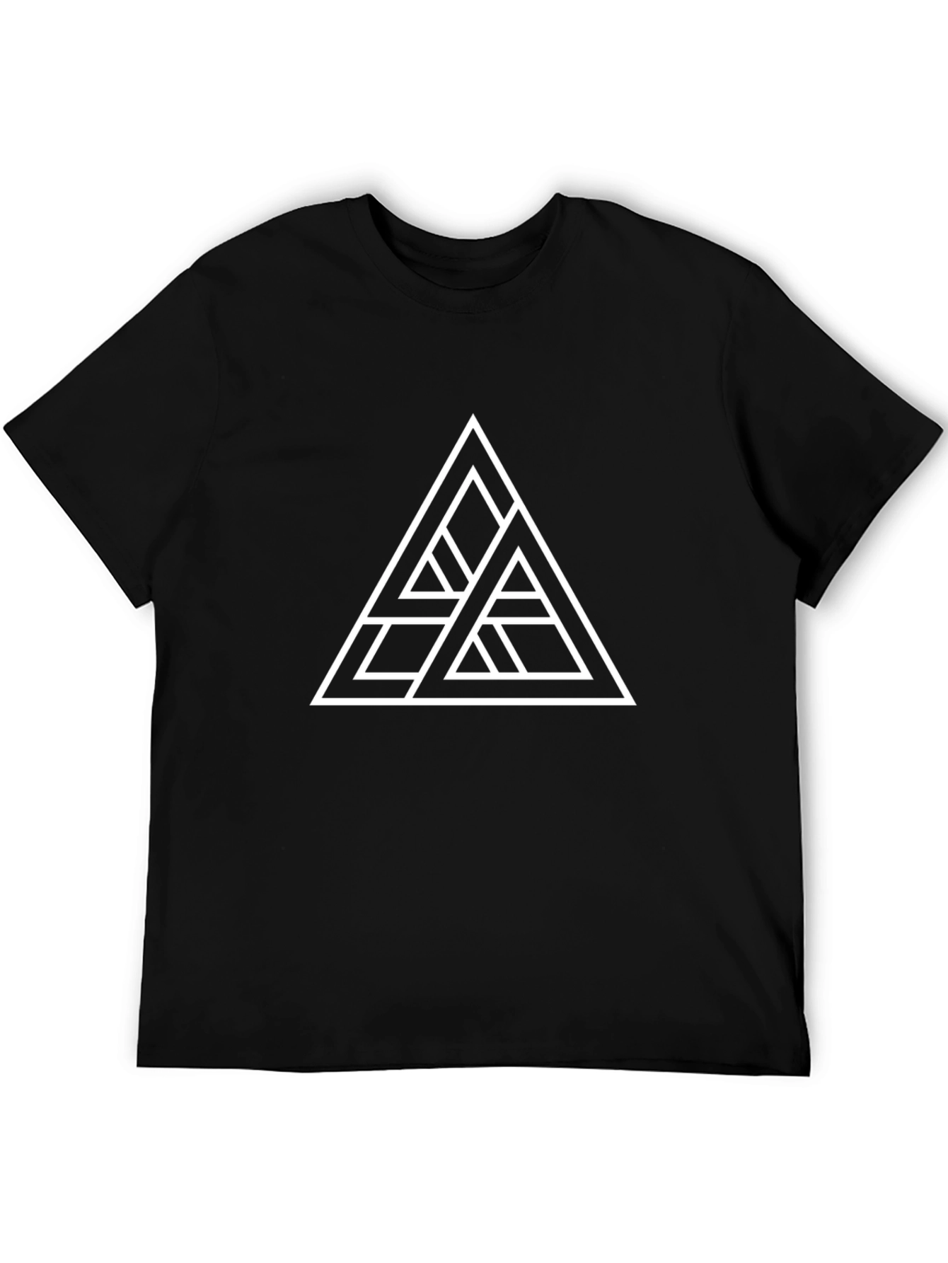 Geometric Triangle Black T-Shirt - Modern Style