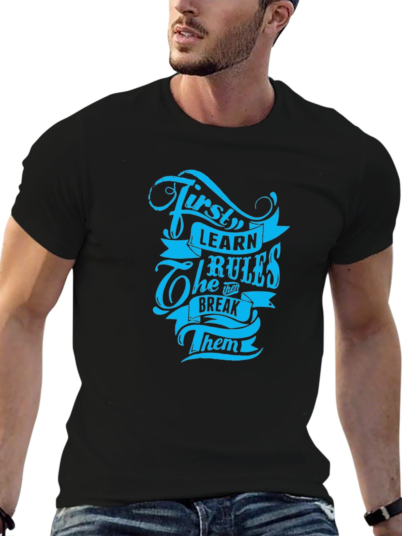 First Learn the Rules Graphic Tee - Black