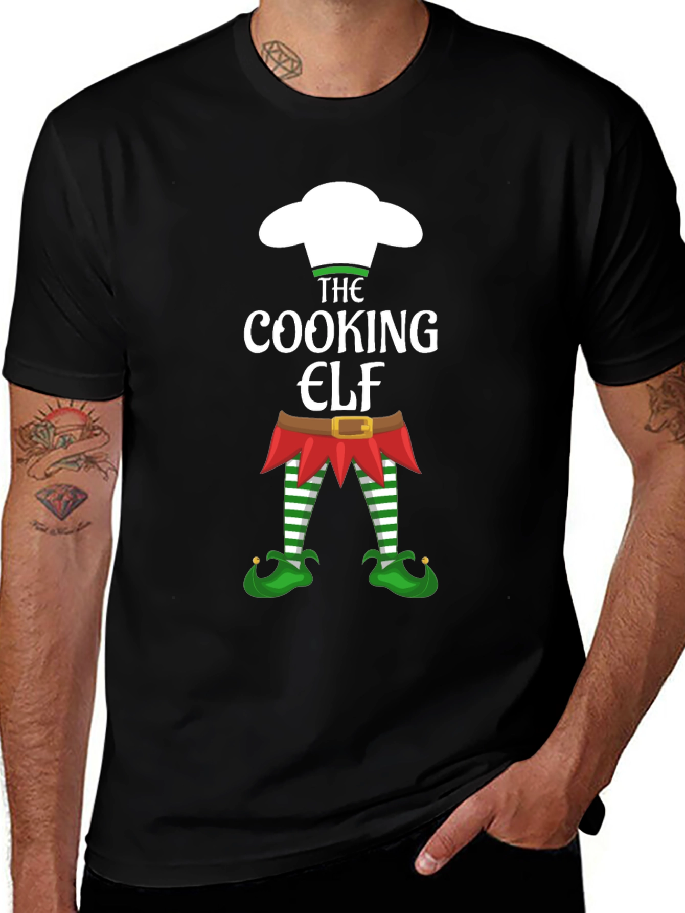 Cooking Elf Graphic Tee - Holiday Festive Shirt
