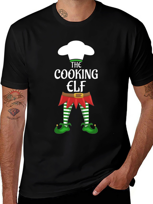 Cooking Elf Graphic Tee - Holiday Festive Shirt