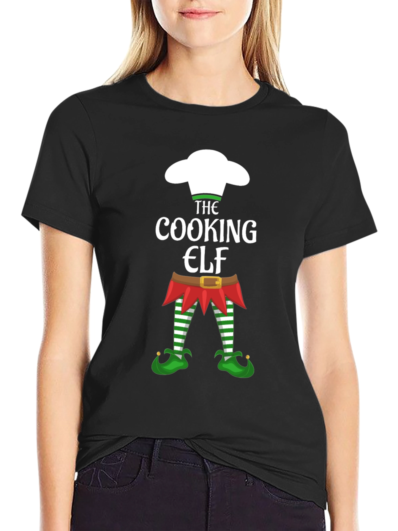 Cooking Elf Graphic Tee - Holiday Festive Shirt