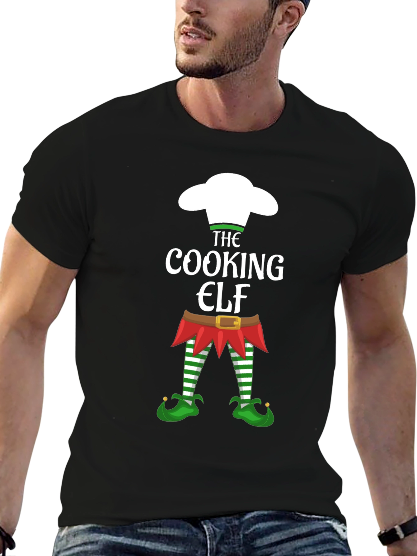 Cooking Elf Graphic Tee - Holiday Festive Shirt