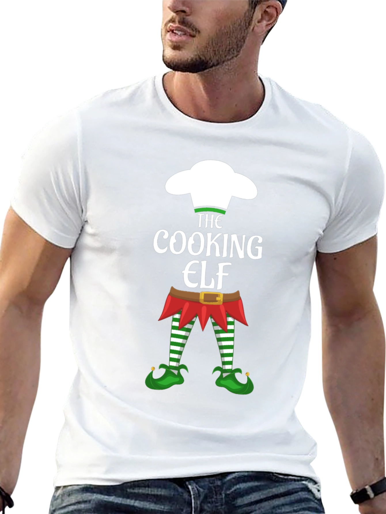 Cooking Elf Graphic Tee - Holiday Festive Shirt