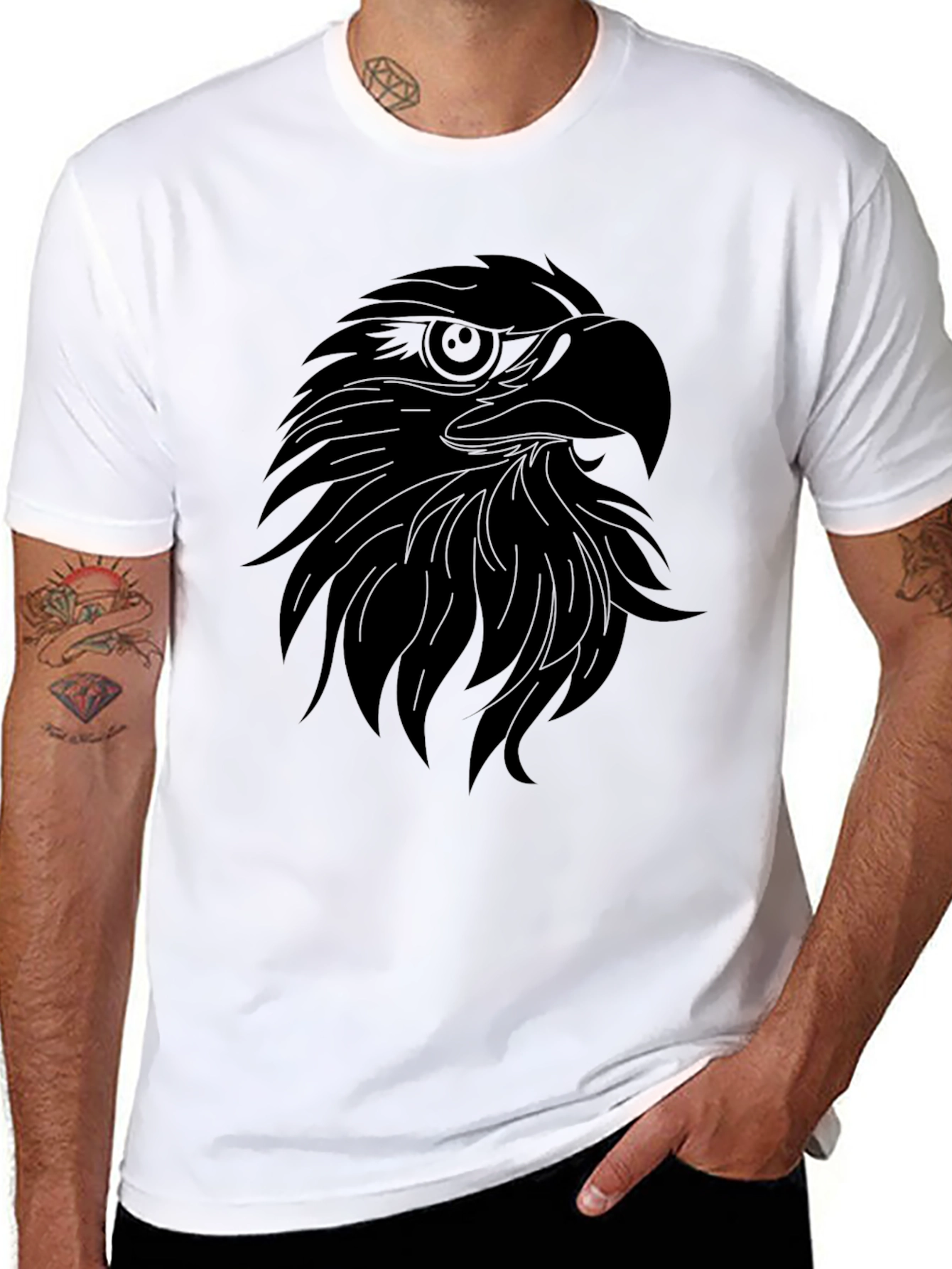 Mens Black Eagle Graphic Tee