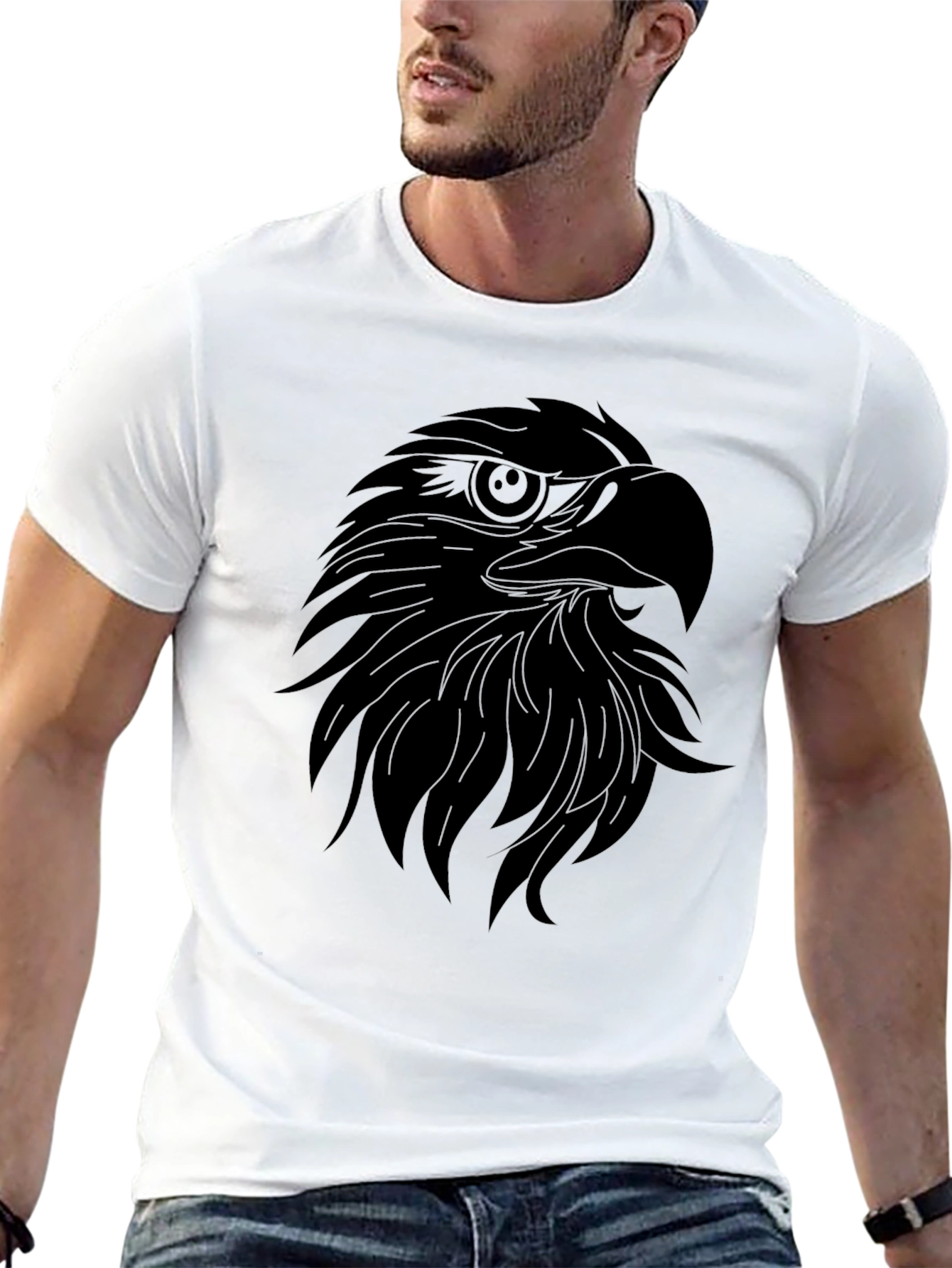 Mens Black Eagle Graphic Tee
