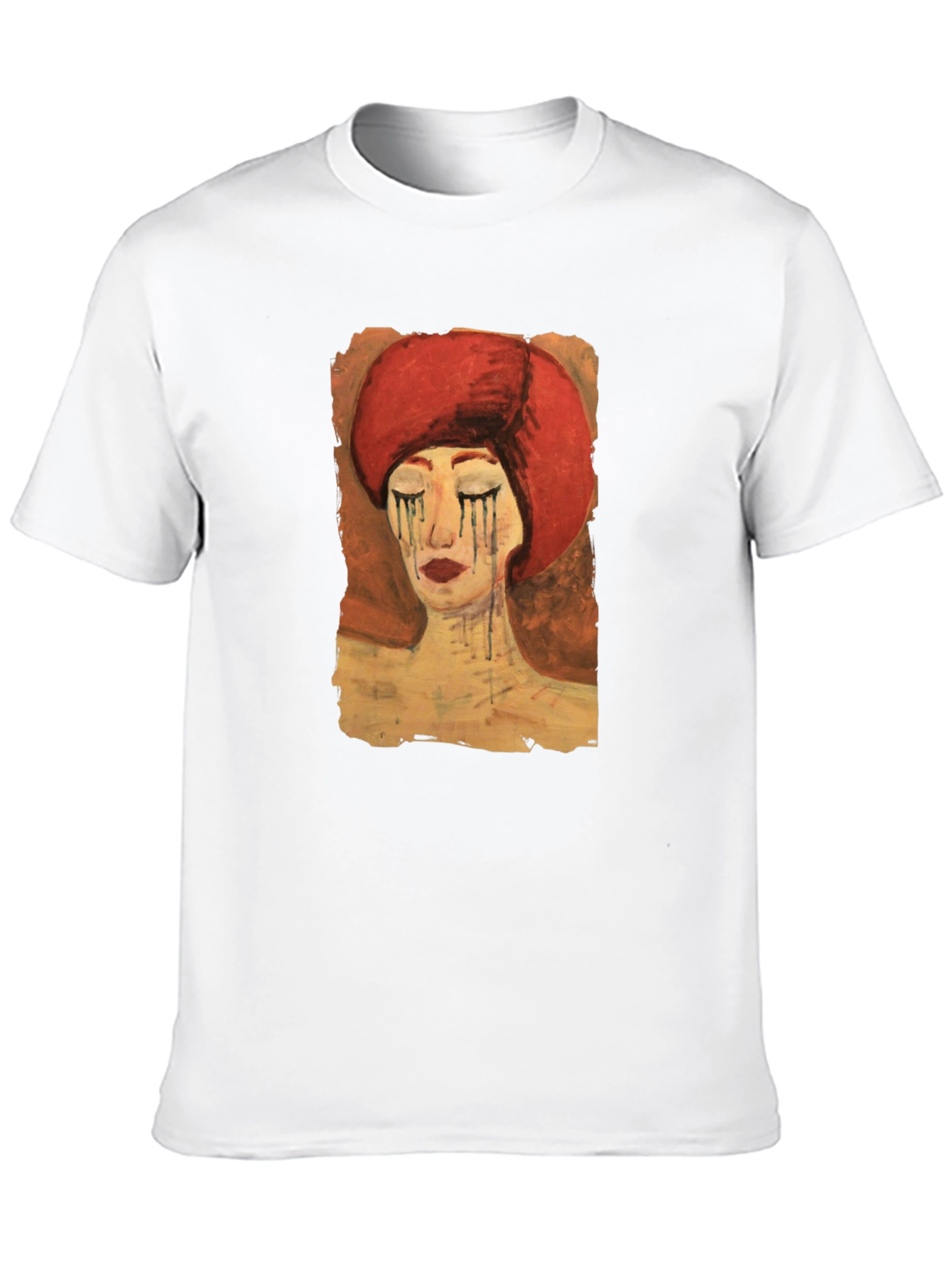 Artistic Woman Graphic Tee - Black Casual T-Shirt