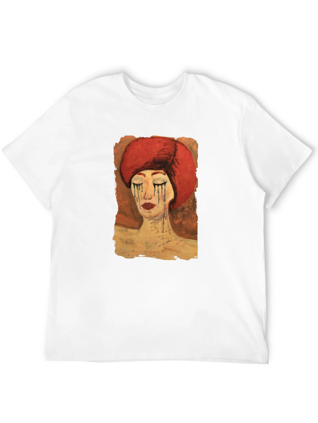 Artistic Woman Graphic Tee - Black Casual T-Shirt