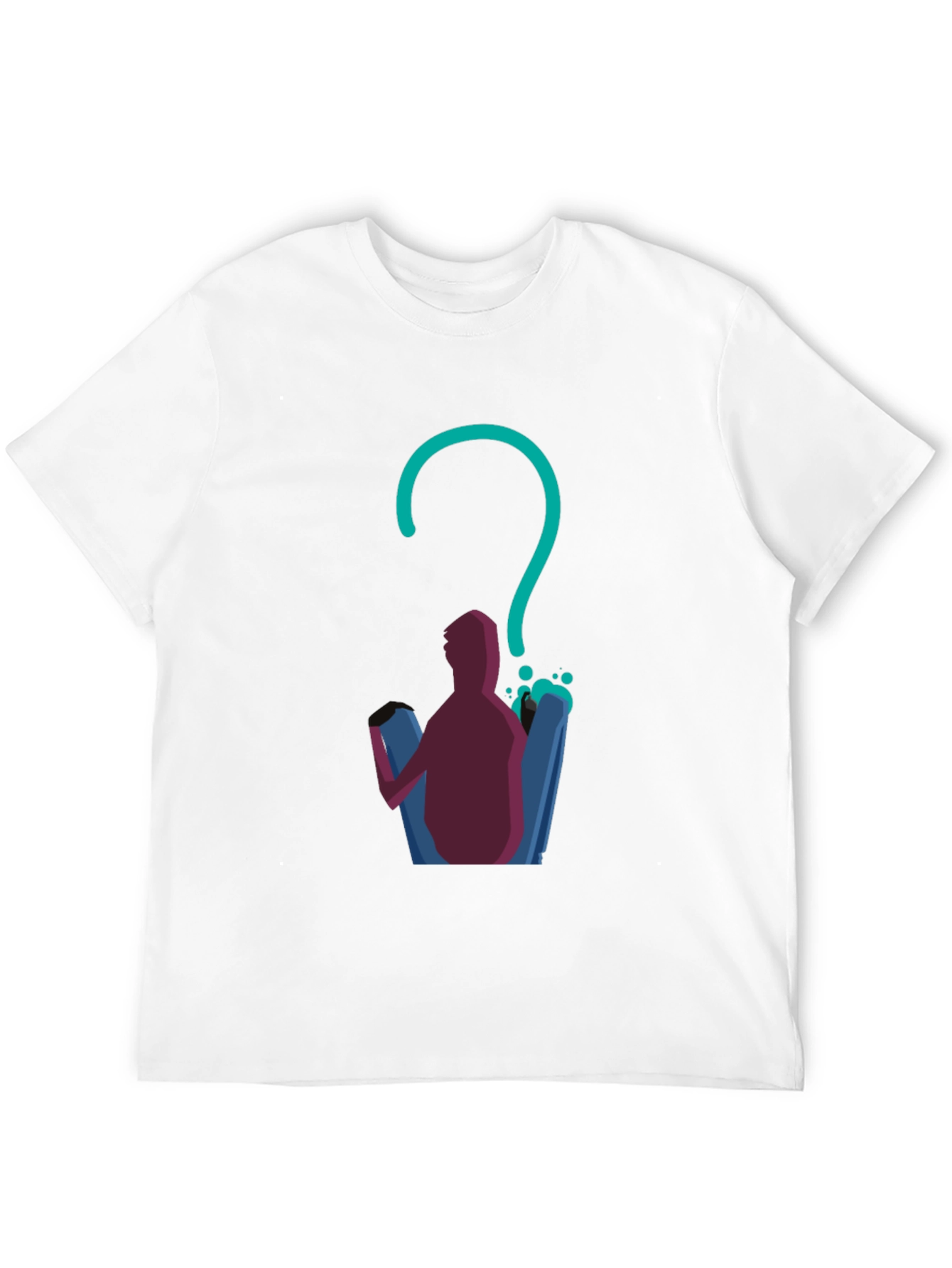 Questioning Character Graphic Tee - Black