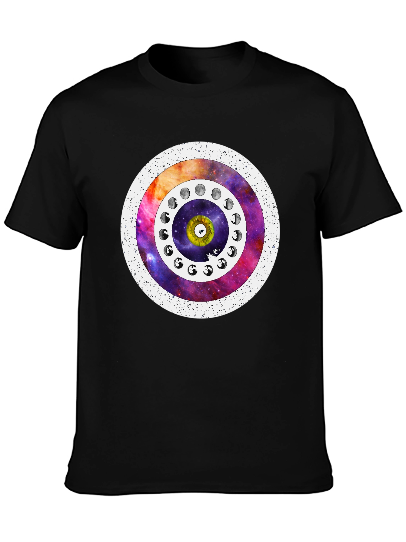 Cosmic Eye Moon Phase T-Shirt - Unique Design