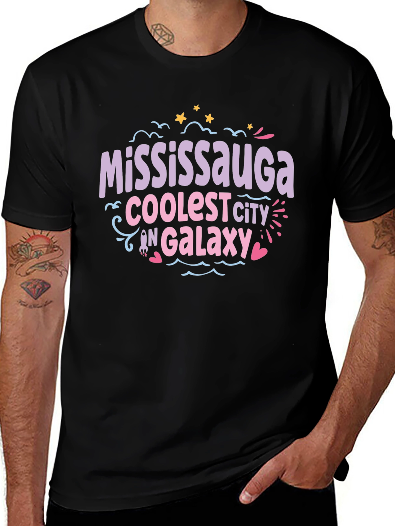 Mississauga Coolest City in Galaxy Black T-Shirt
