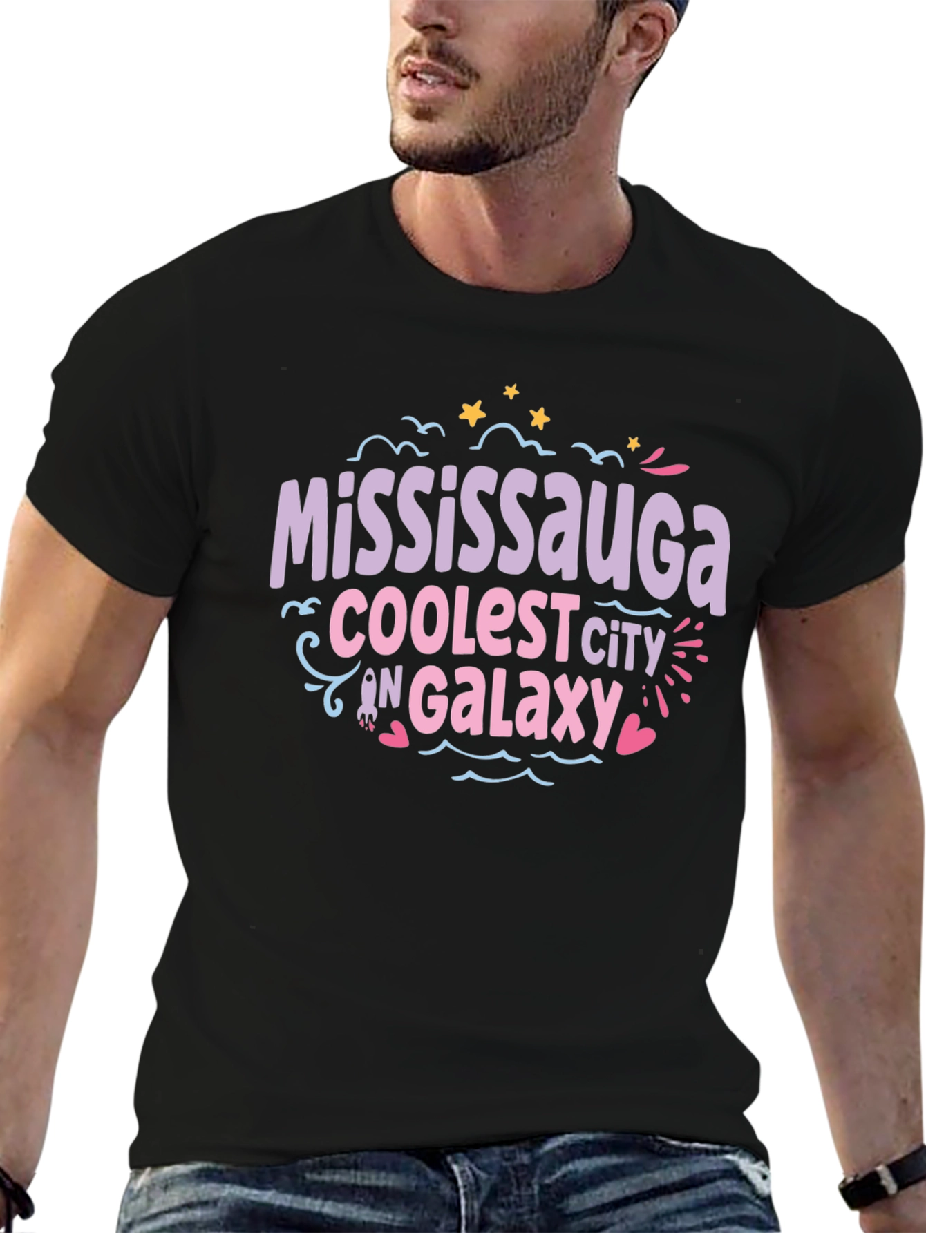 Mississauga Coolest City in Galaxy Black T-Shirt