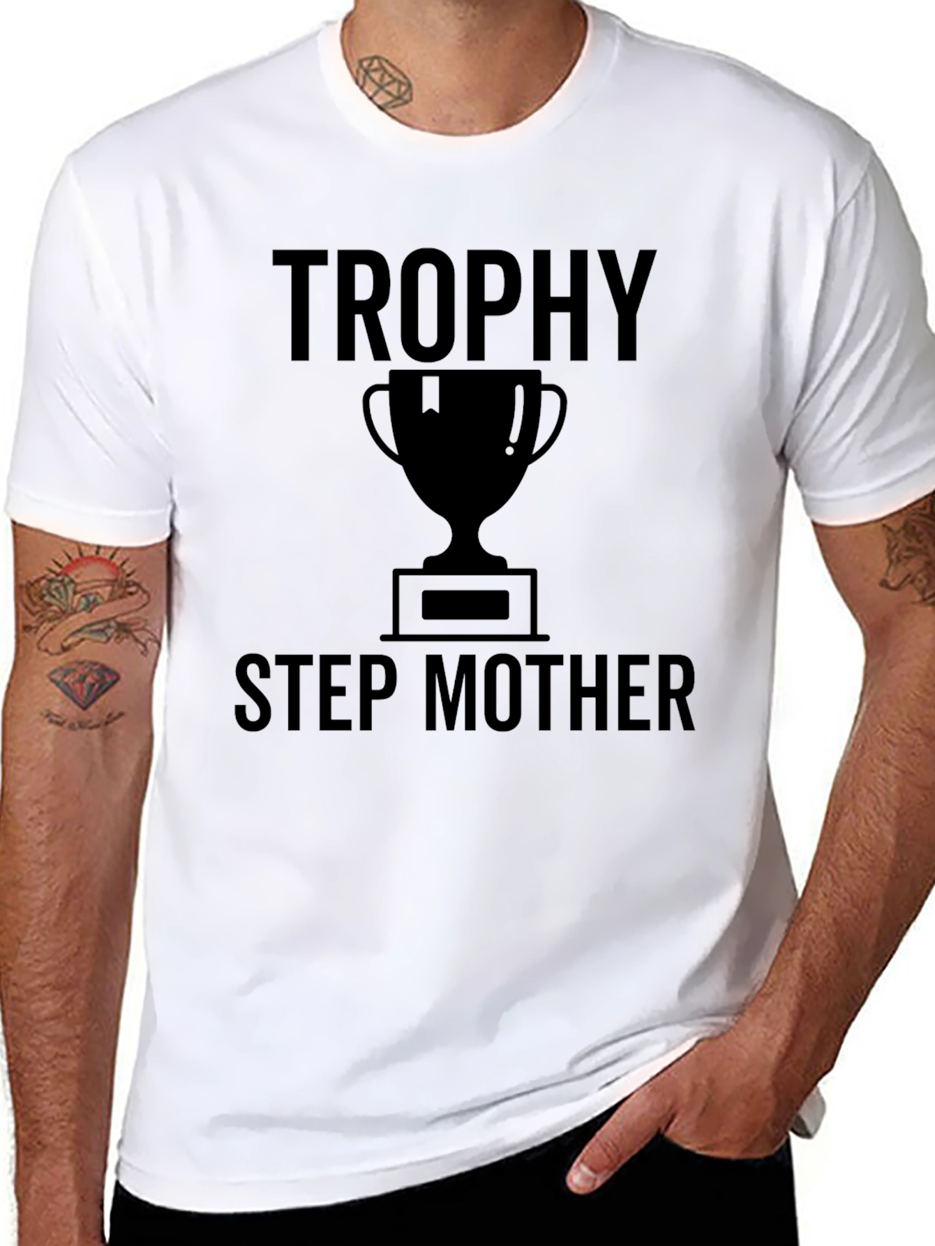 Trophy Step Mother Black Graphic T-Shirt